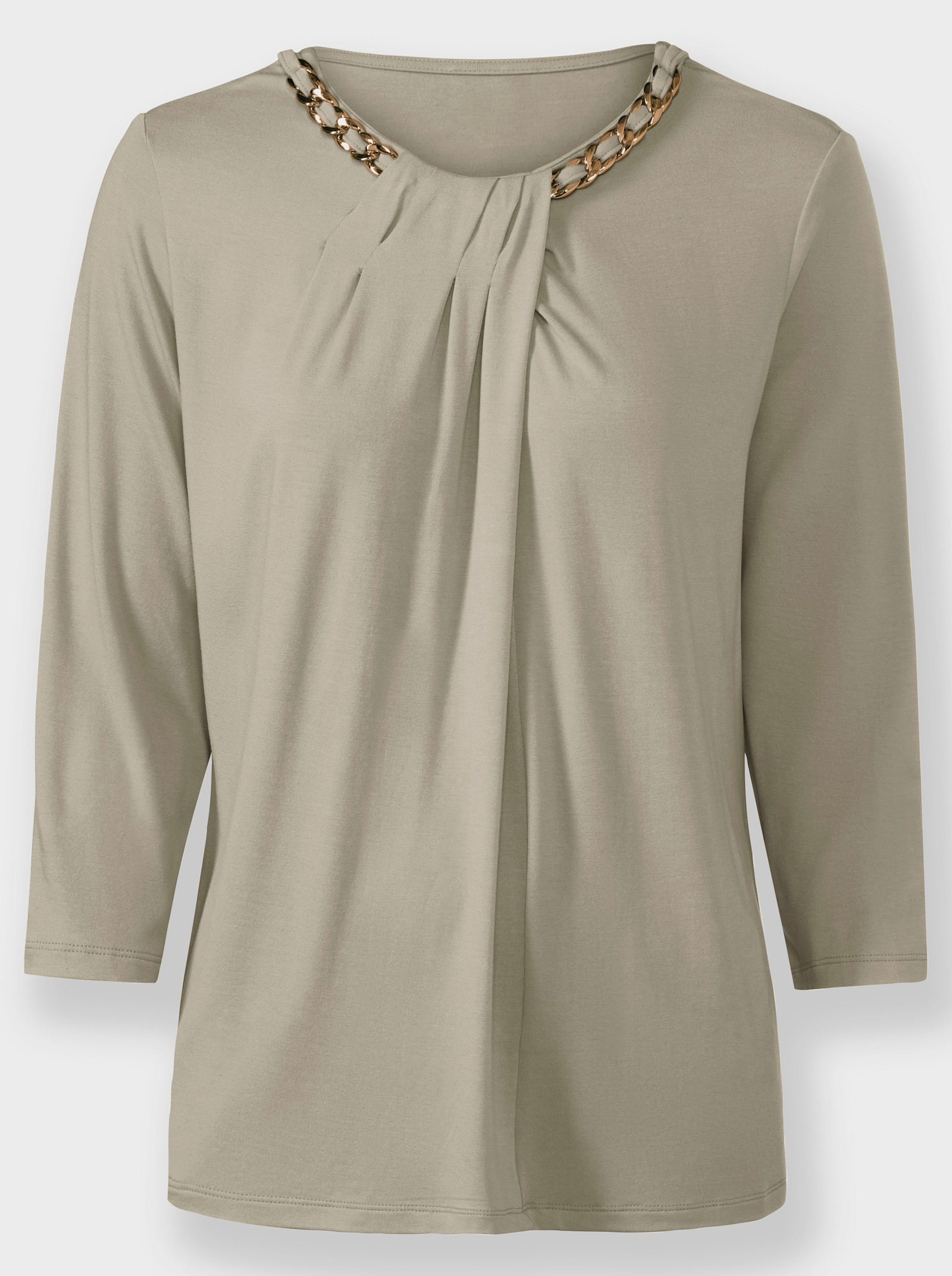 heine 3/4-Arm-Shirt mit Kettenverzierung - schlamm