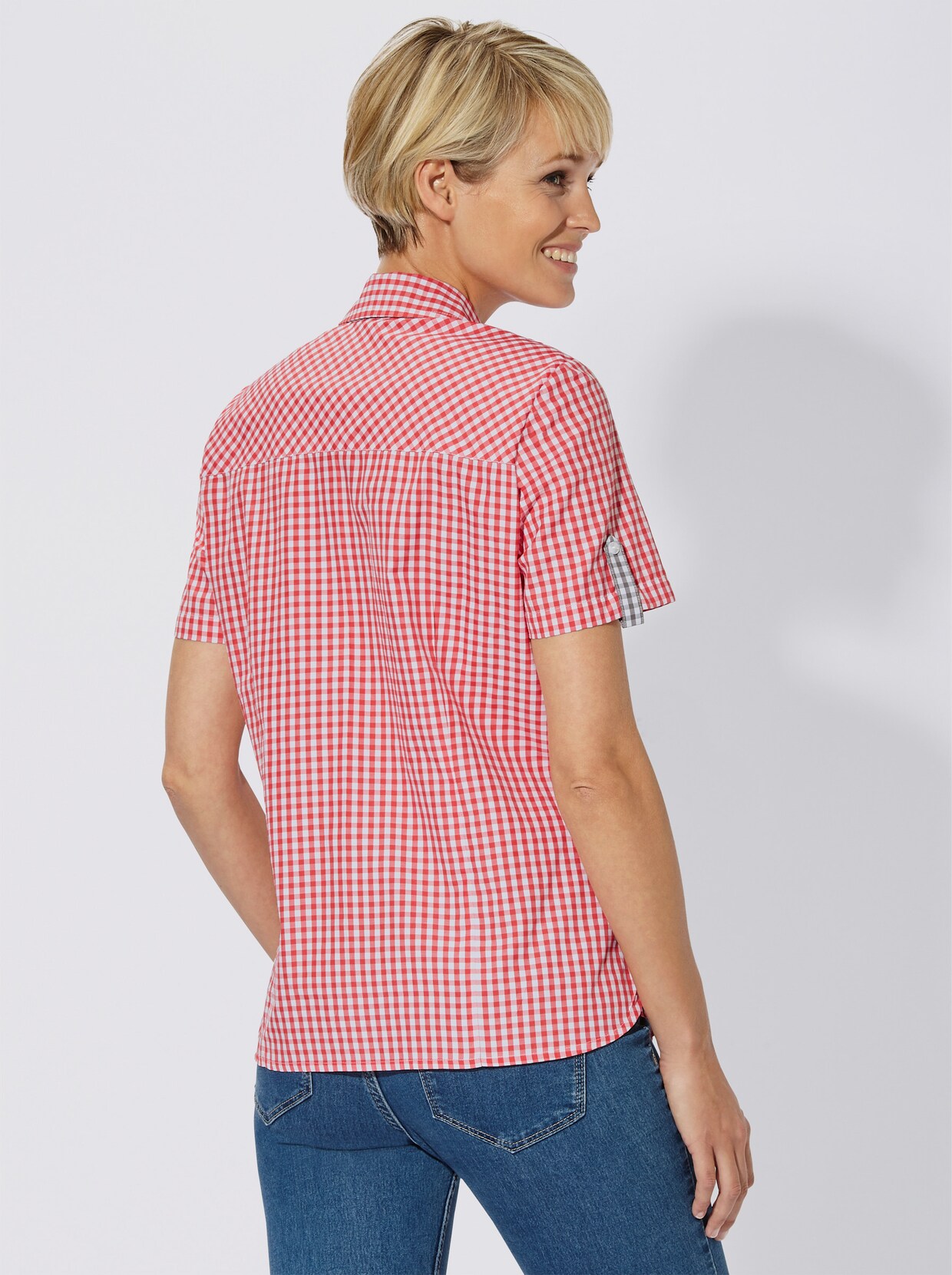 Geruite blouse - koraal geruit