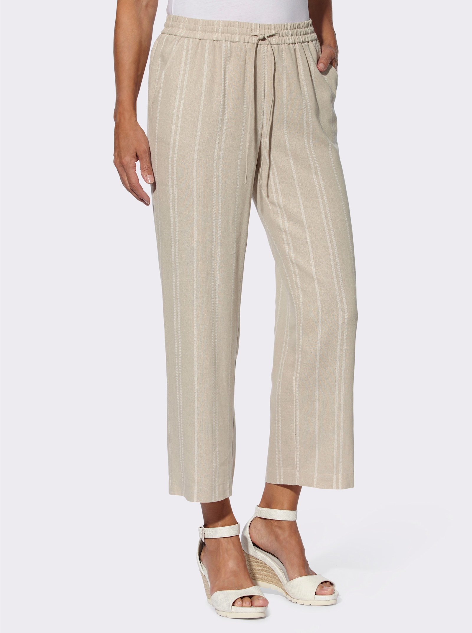 Culotte met jacquardstrepen - zand gestreept