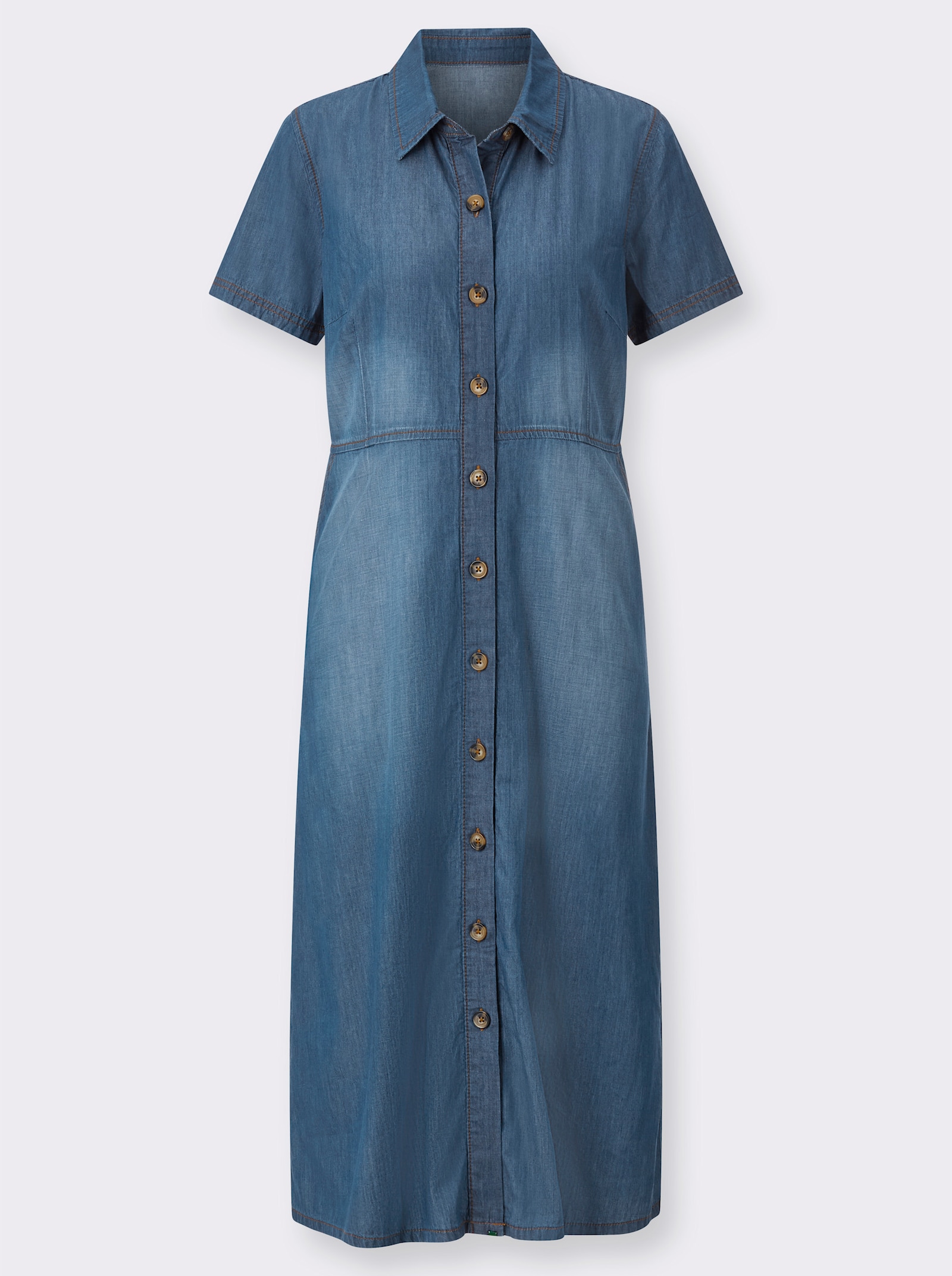 Jeanskleid mit seitlichen Taschen - blue-bleached