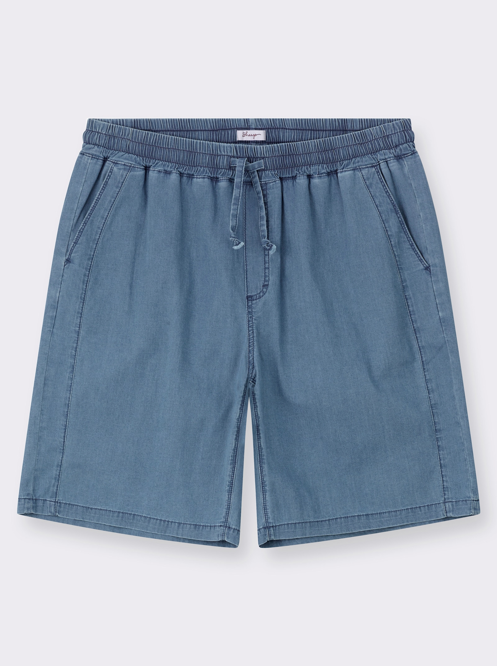 sheego Jeansshort mit Ziernieten hinten - blue-bleached