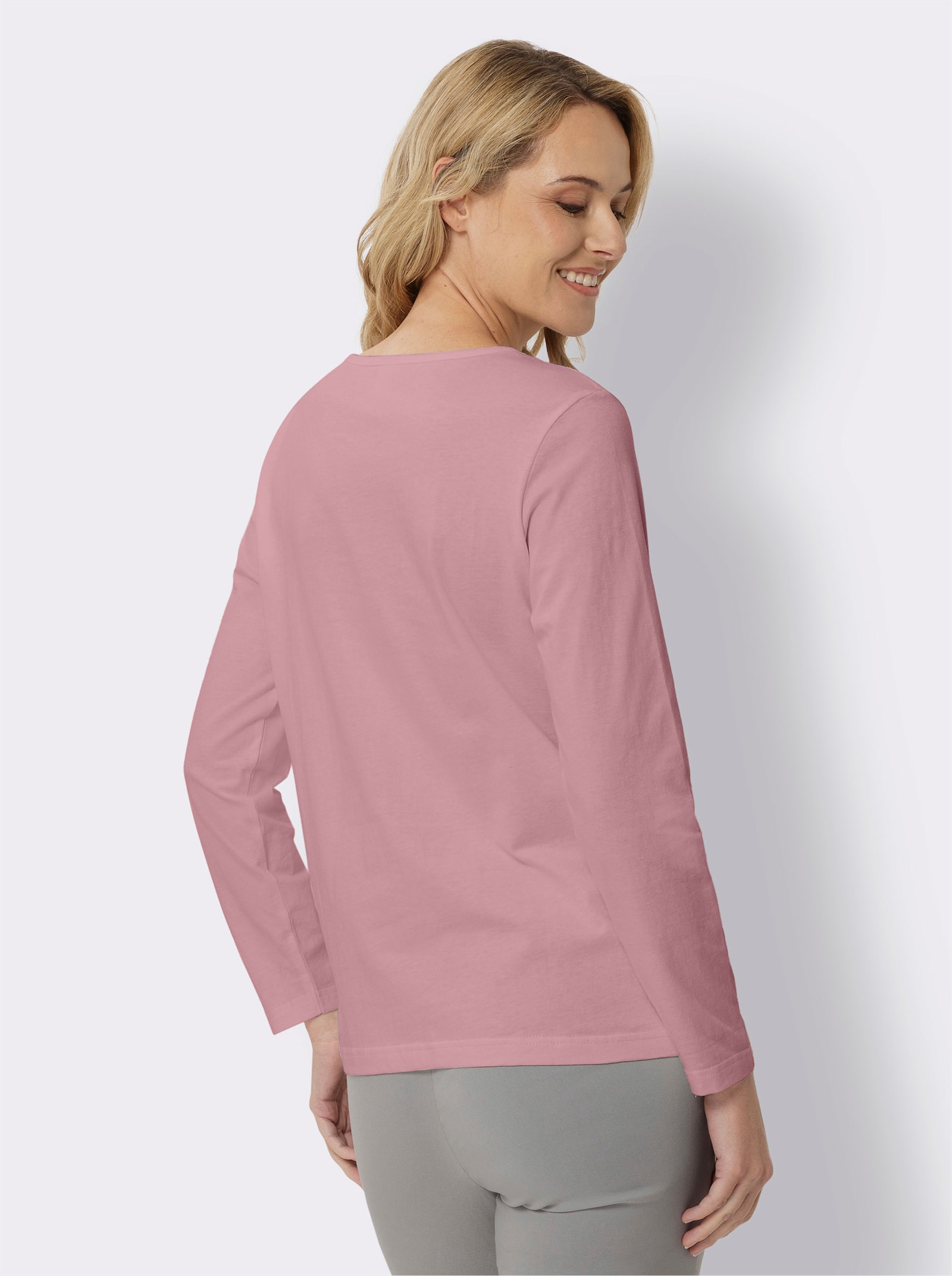 Langarmshirt in reiner Baumwolle - hortensie