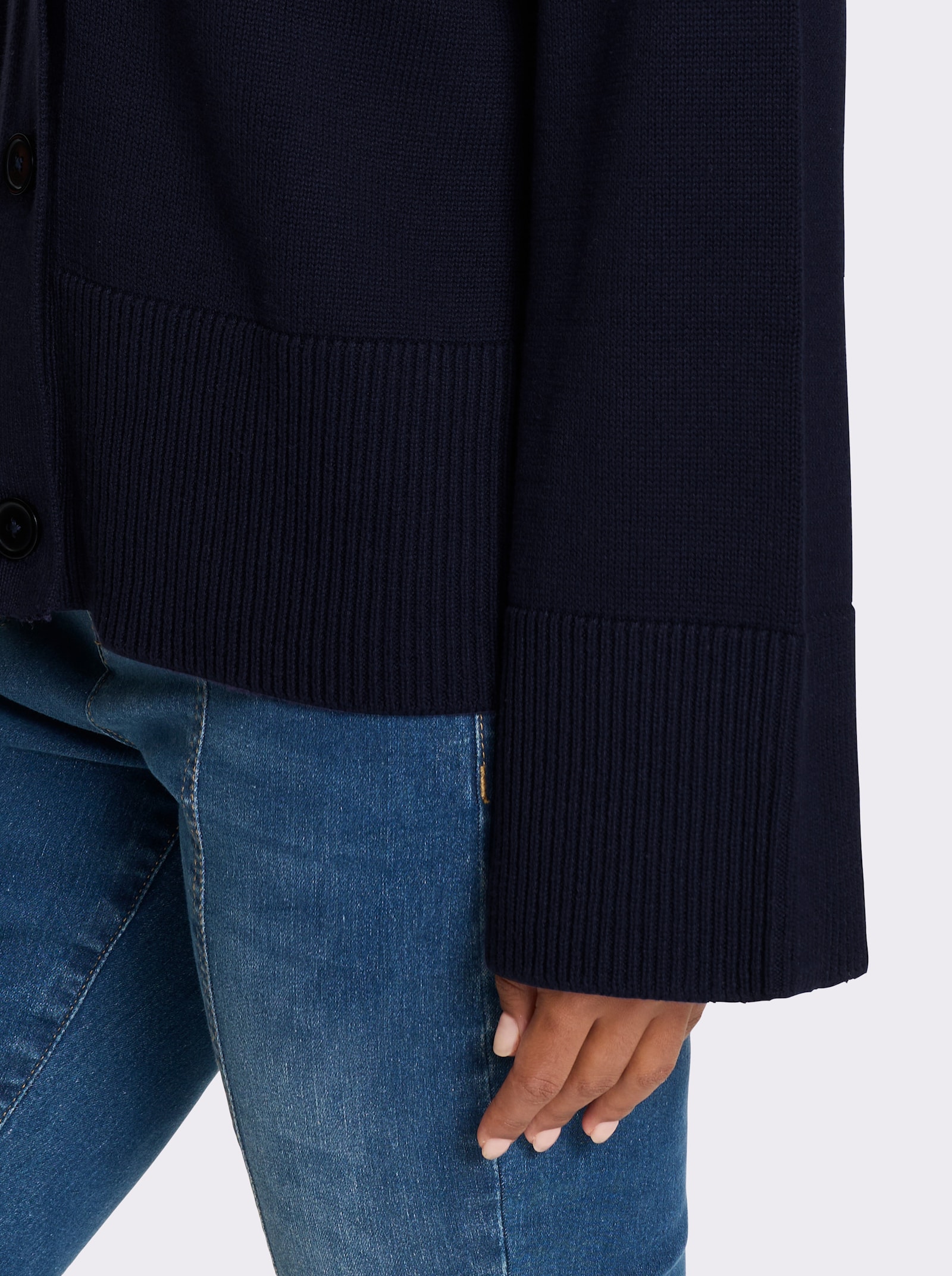 heine Strickjacke mit V-Ausschnitt - marine