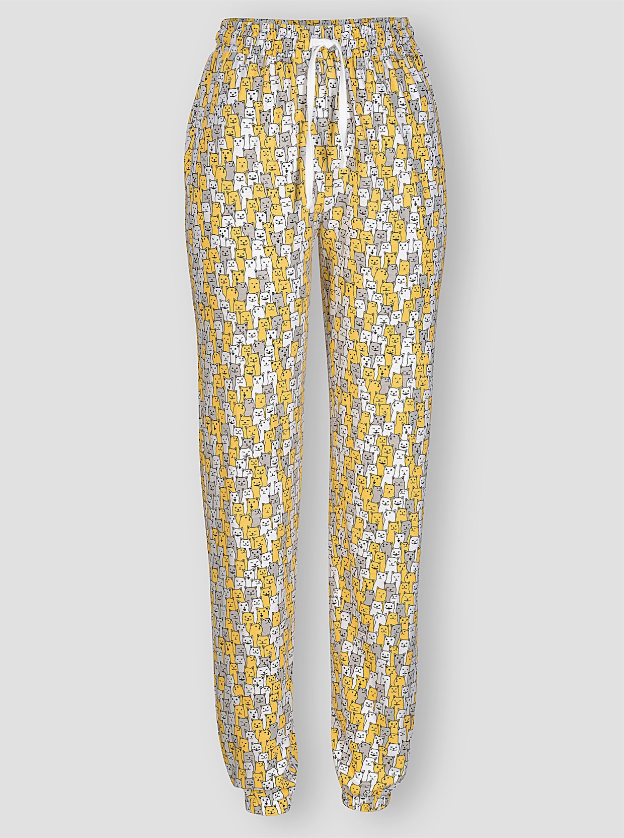 wäschepur Pyjama-Broek - wit/geel bedrukt