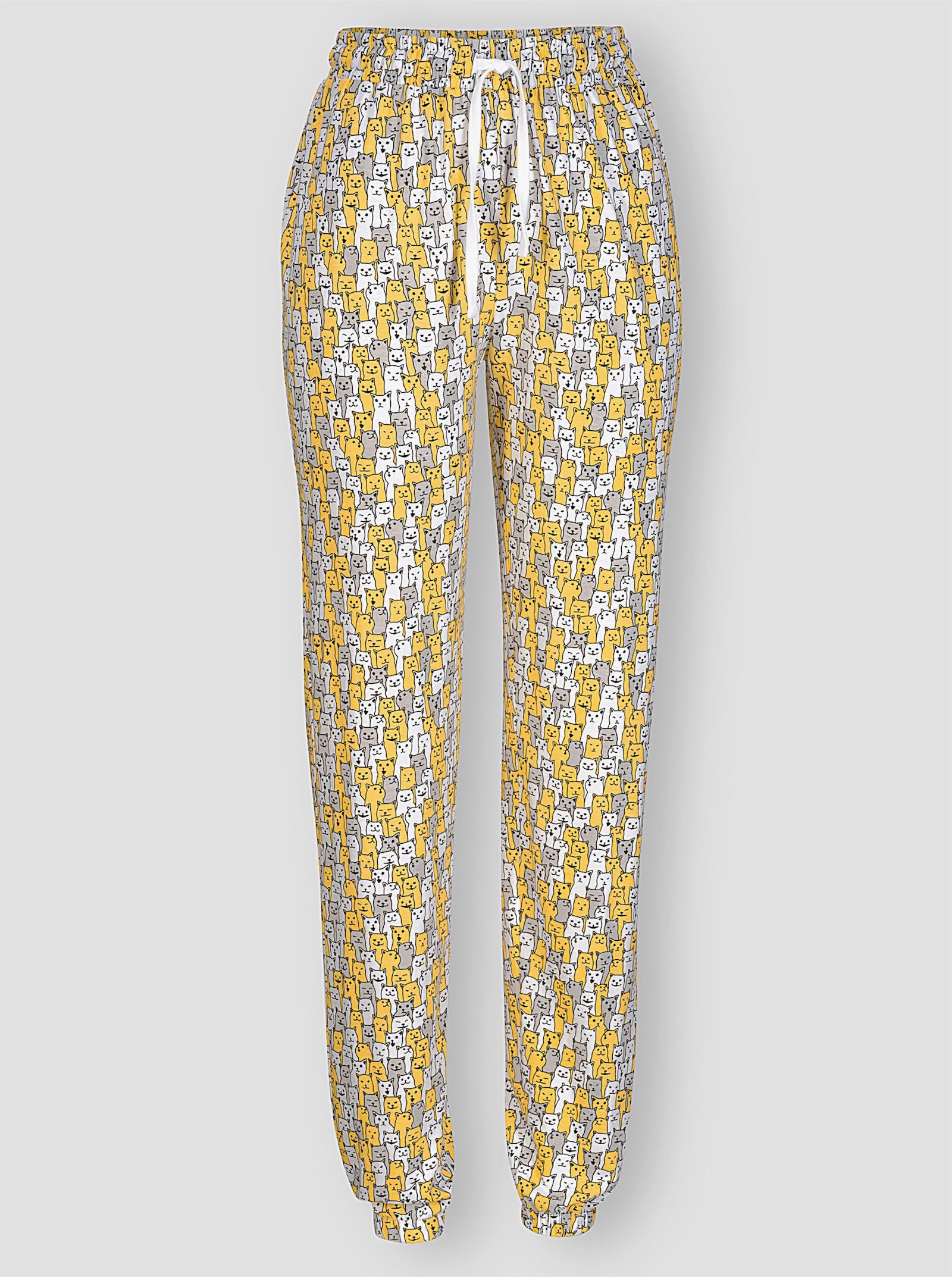 wäschepur Schlafanzug-Hose - weiss-gelb-bedruckt