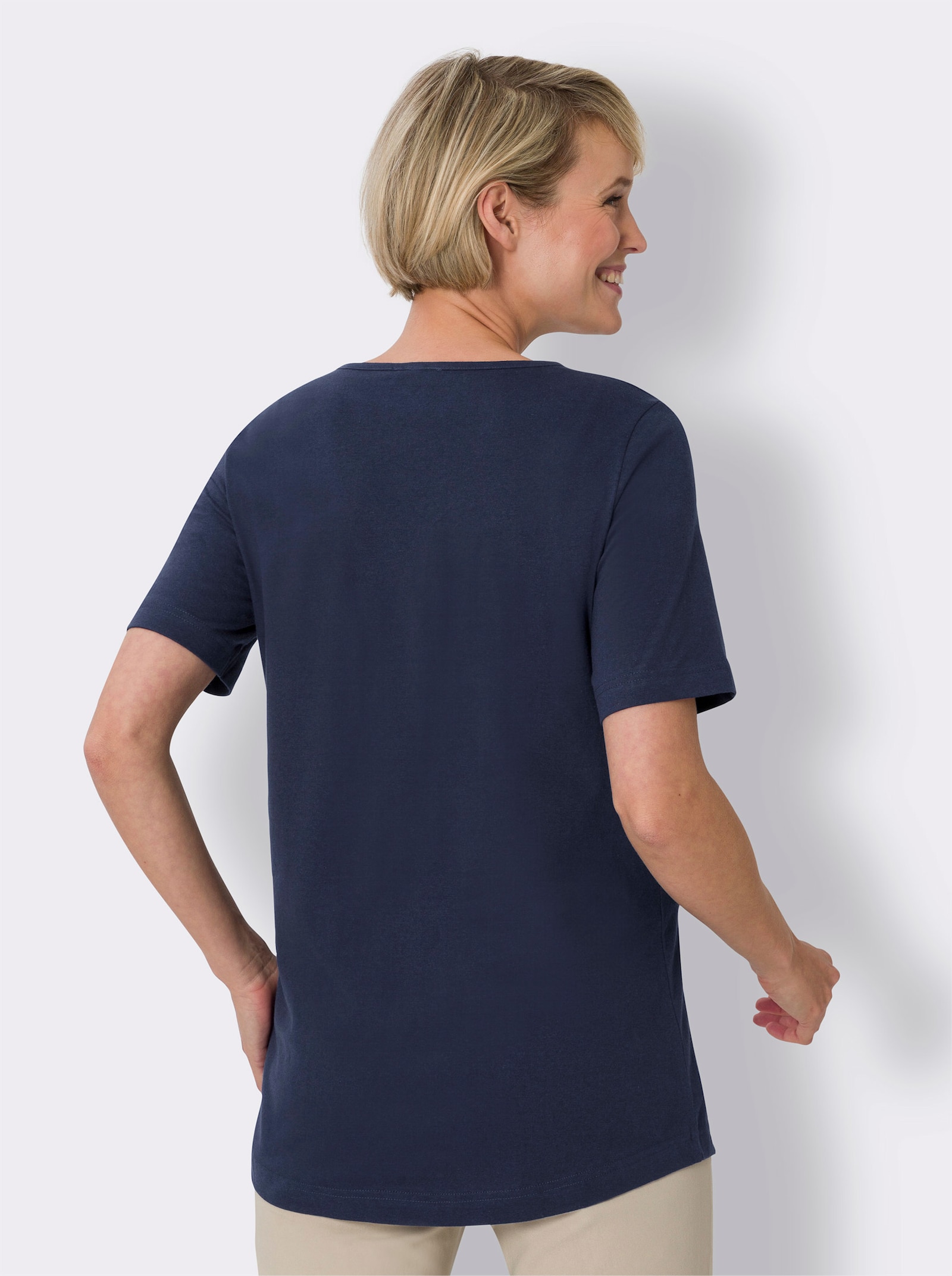 Longshirt im Doppelpack - grasgrün + marine