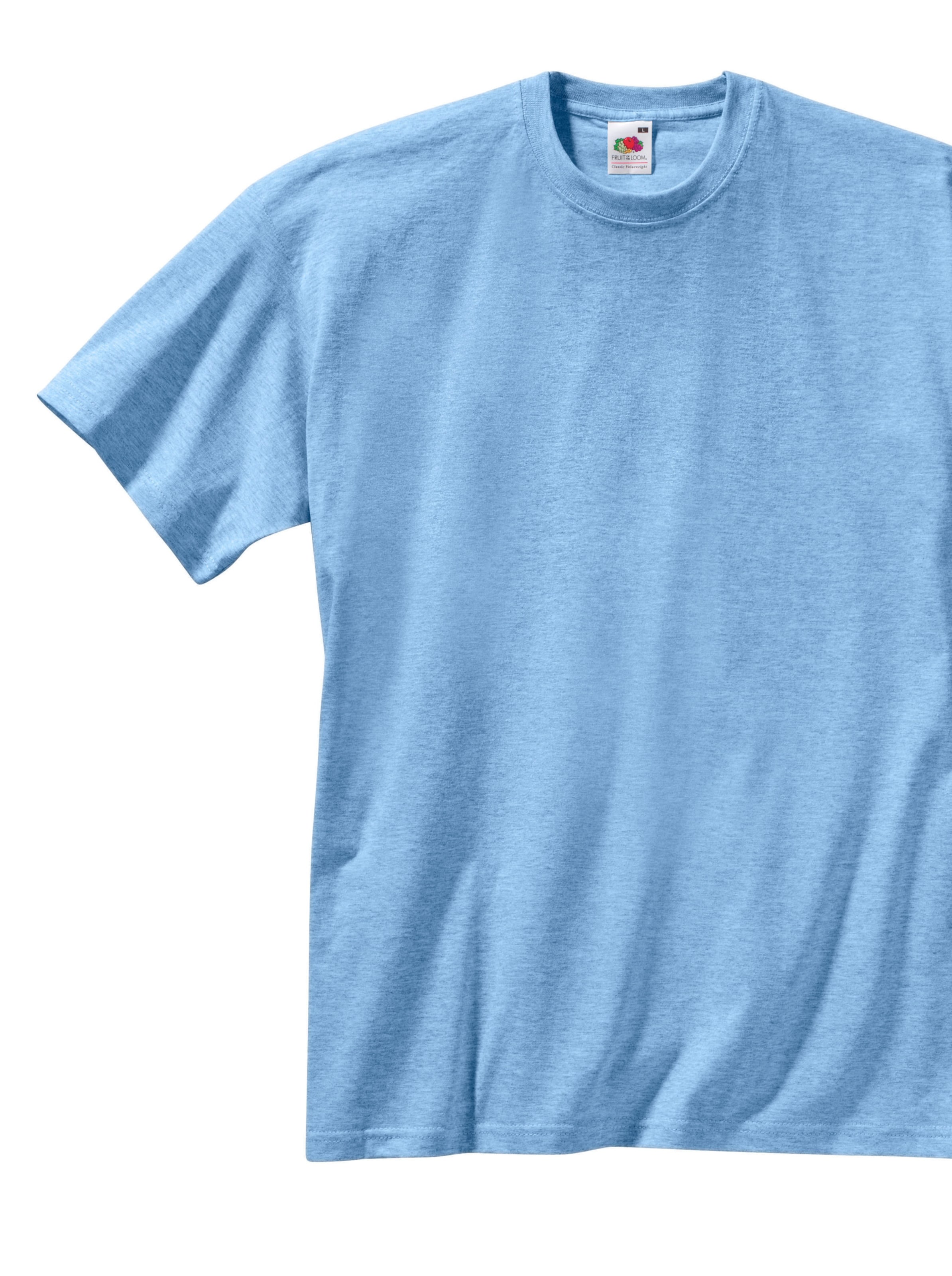 Doppelpack günstig Kaufen-Shirt in weiß + hellblau von Fruit of the Loom. Shirt in weiß + hellblau von Fruit of the Loom <![CDATA[Im praktischen Doppelpack: Shirt von Fruit of the Loom. Für Sie und Ihn mit Rundhals-Ausschnitt.]]>. 