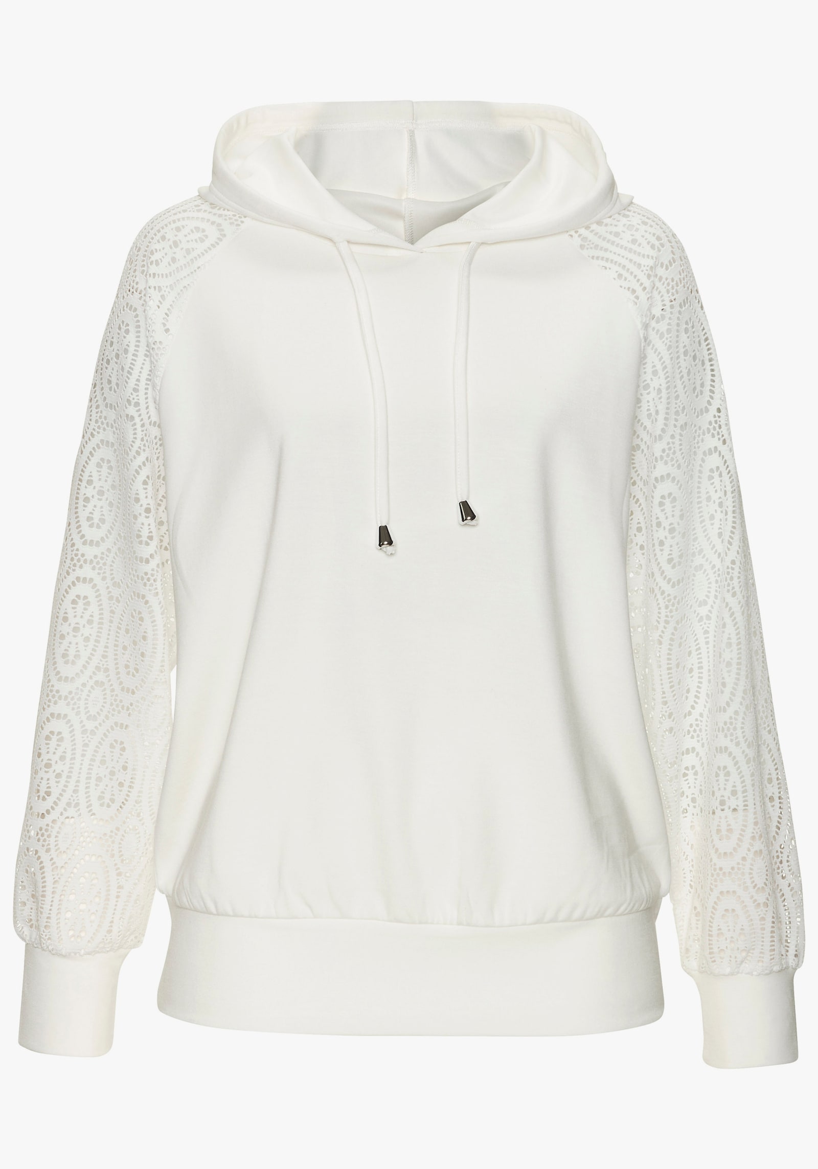 LASCANA Kapuzensweatshirt - weiß