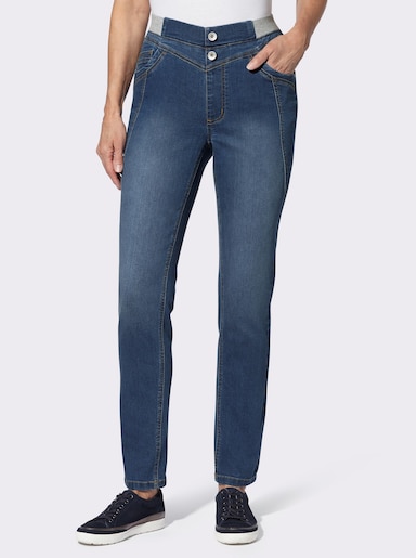 Jeans mit Jersey-Dehnbund - blue-stone-washed