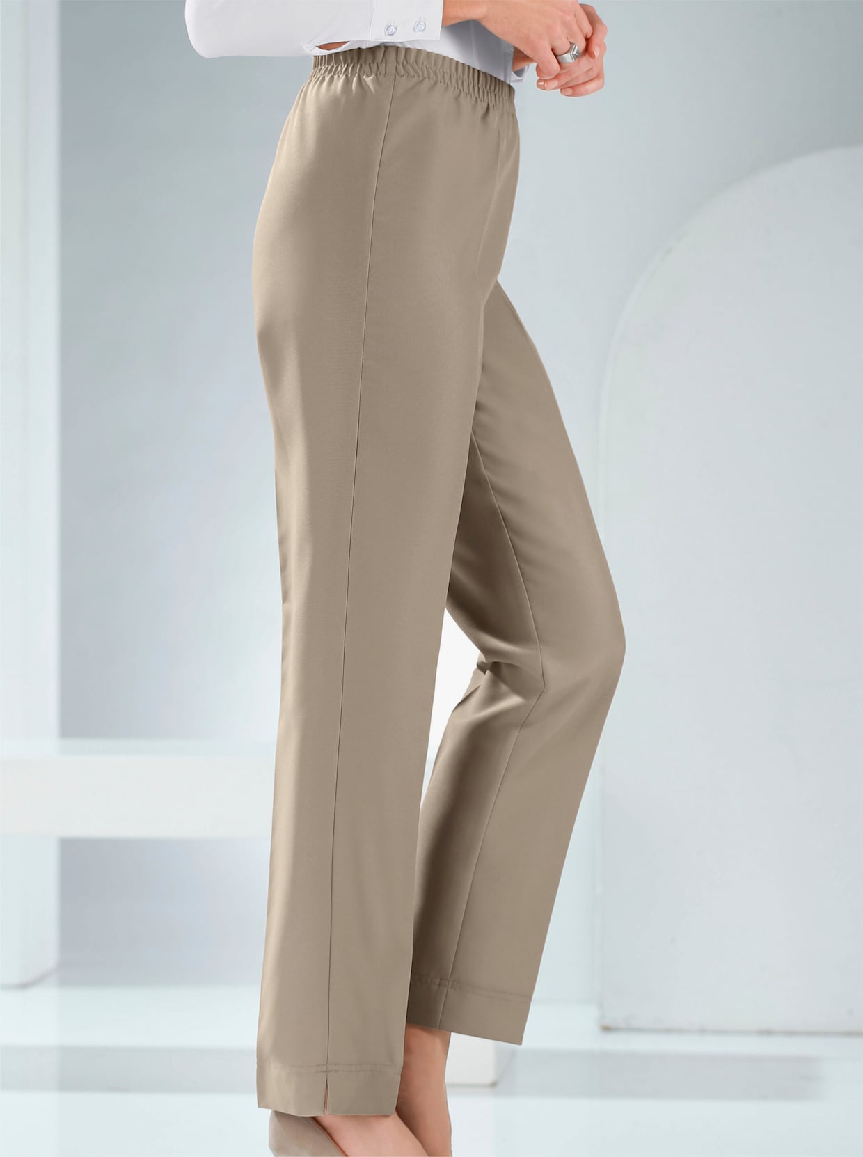 Broek met persplooien - taupe