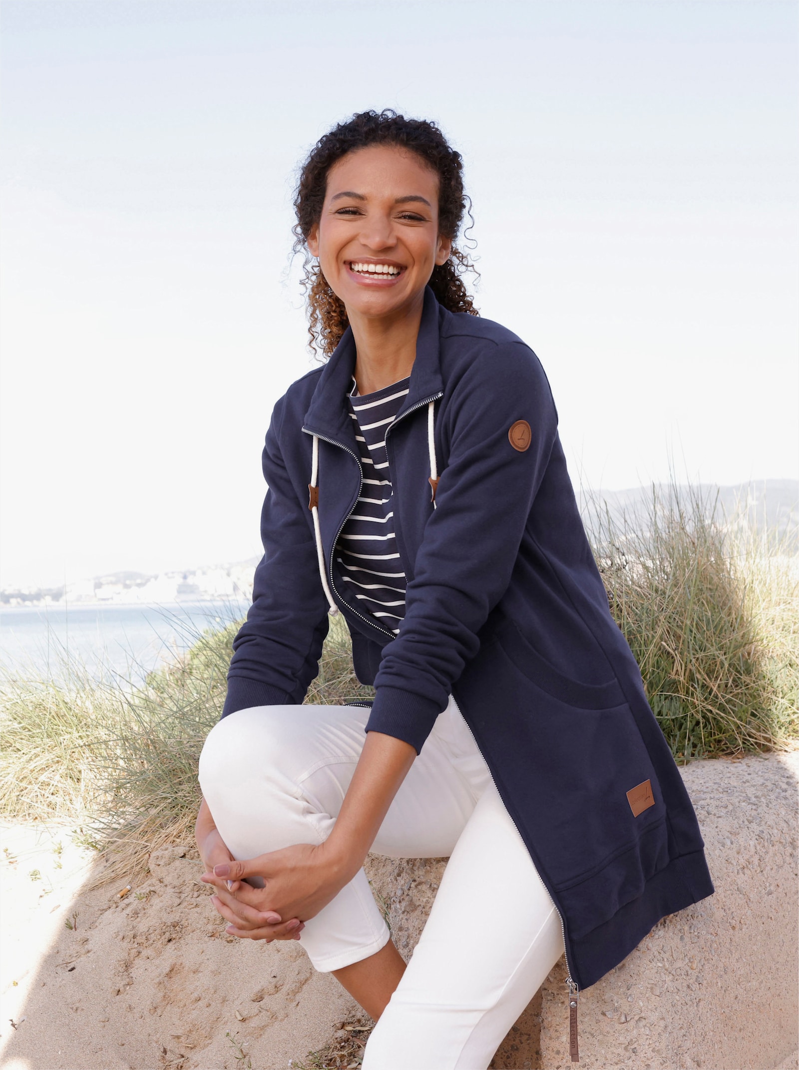  Shirtjacke mit Känguru-Tasche - marine