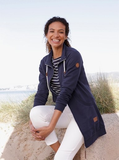 Shirtjacke mit Känguru-Tasche - marine