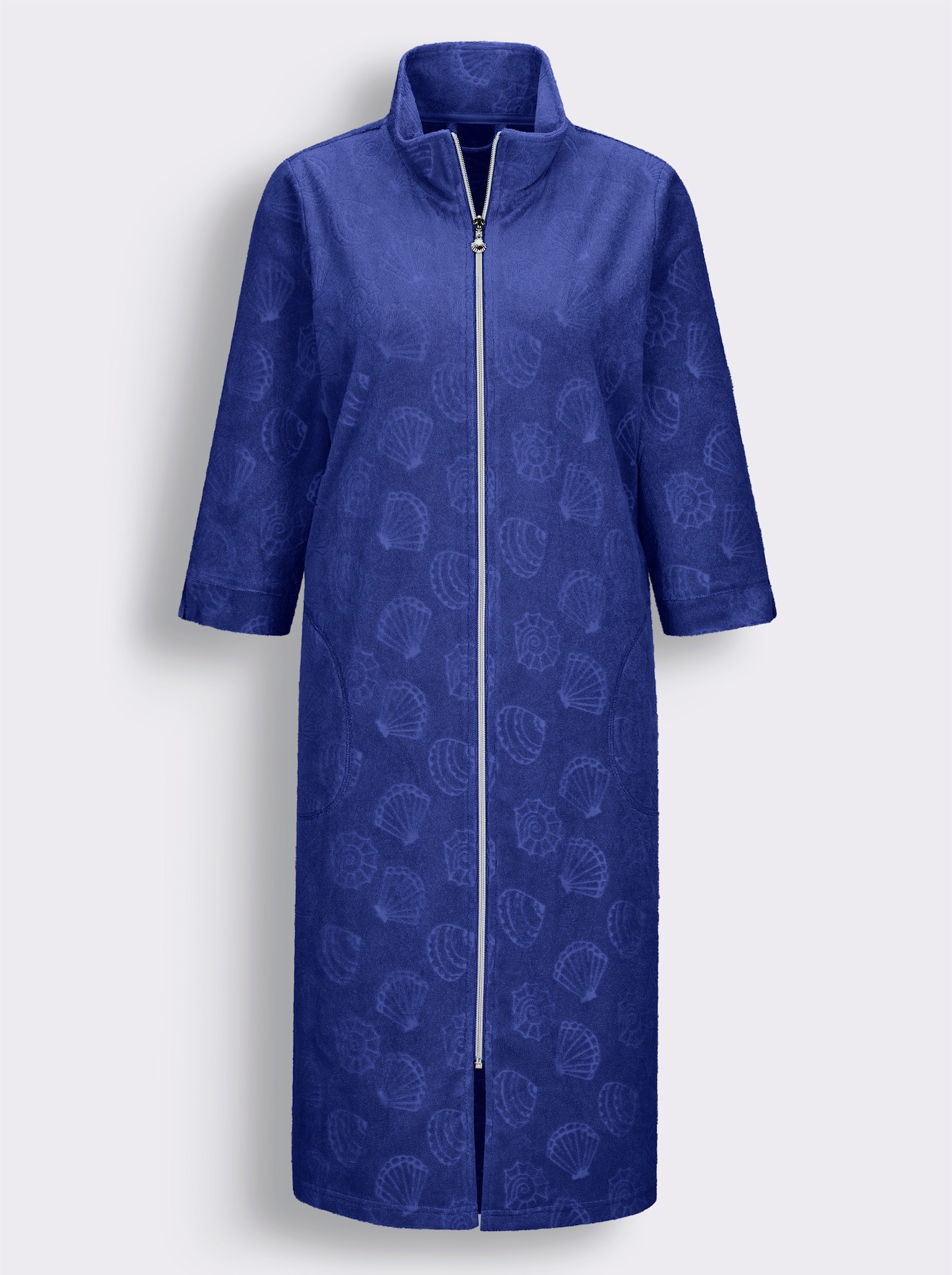 feel good Bademantel mit Strukturmuster - royalblau