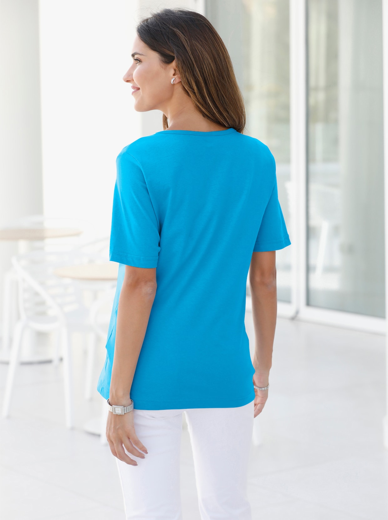 Shirt met korte mouwen - turquoise