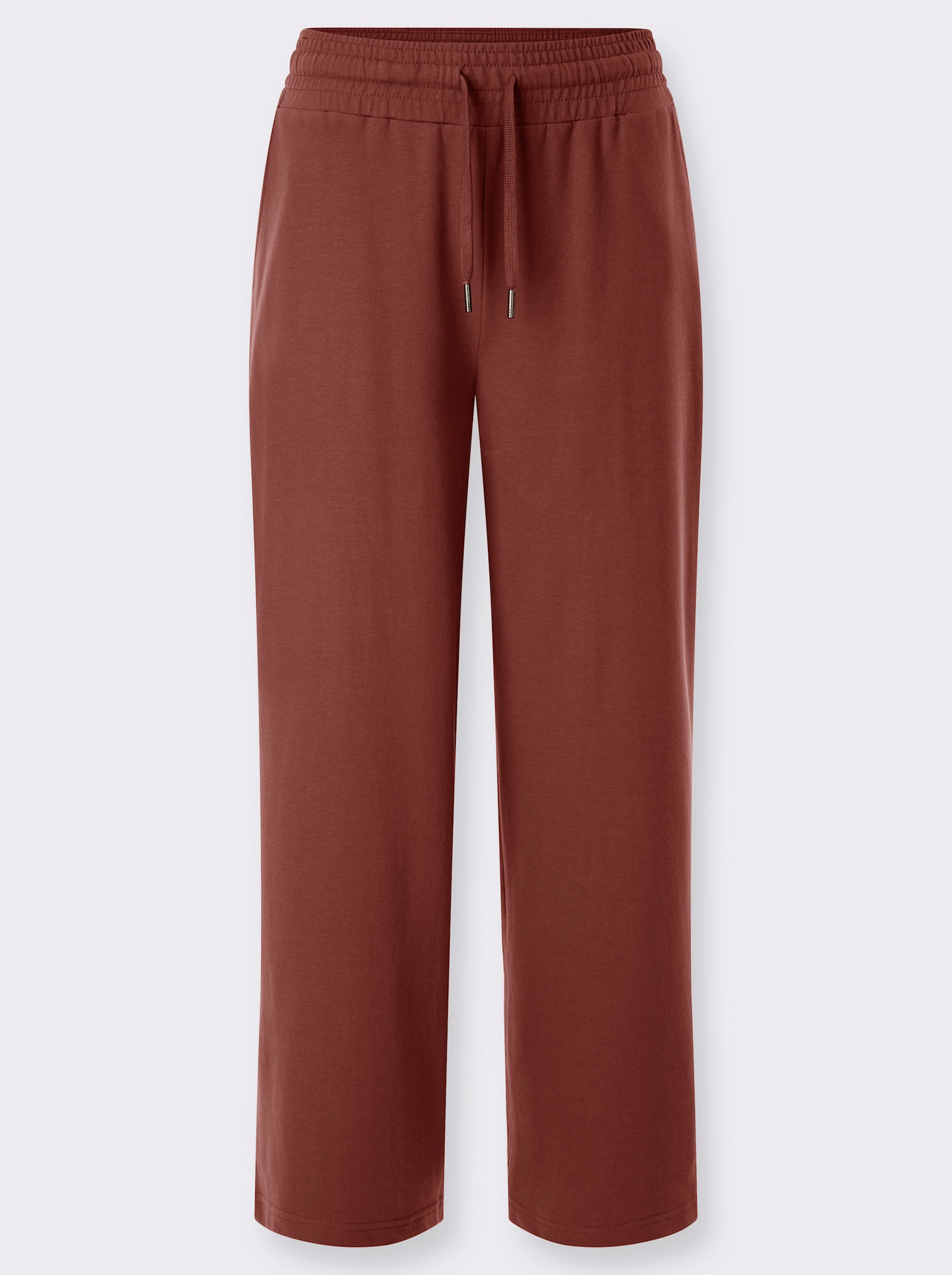 Sweathose mit Rundum-Dehnbund - rotbraun