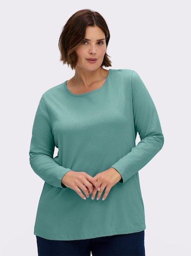 Langarmshirt in weiter Form - salbei