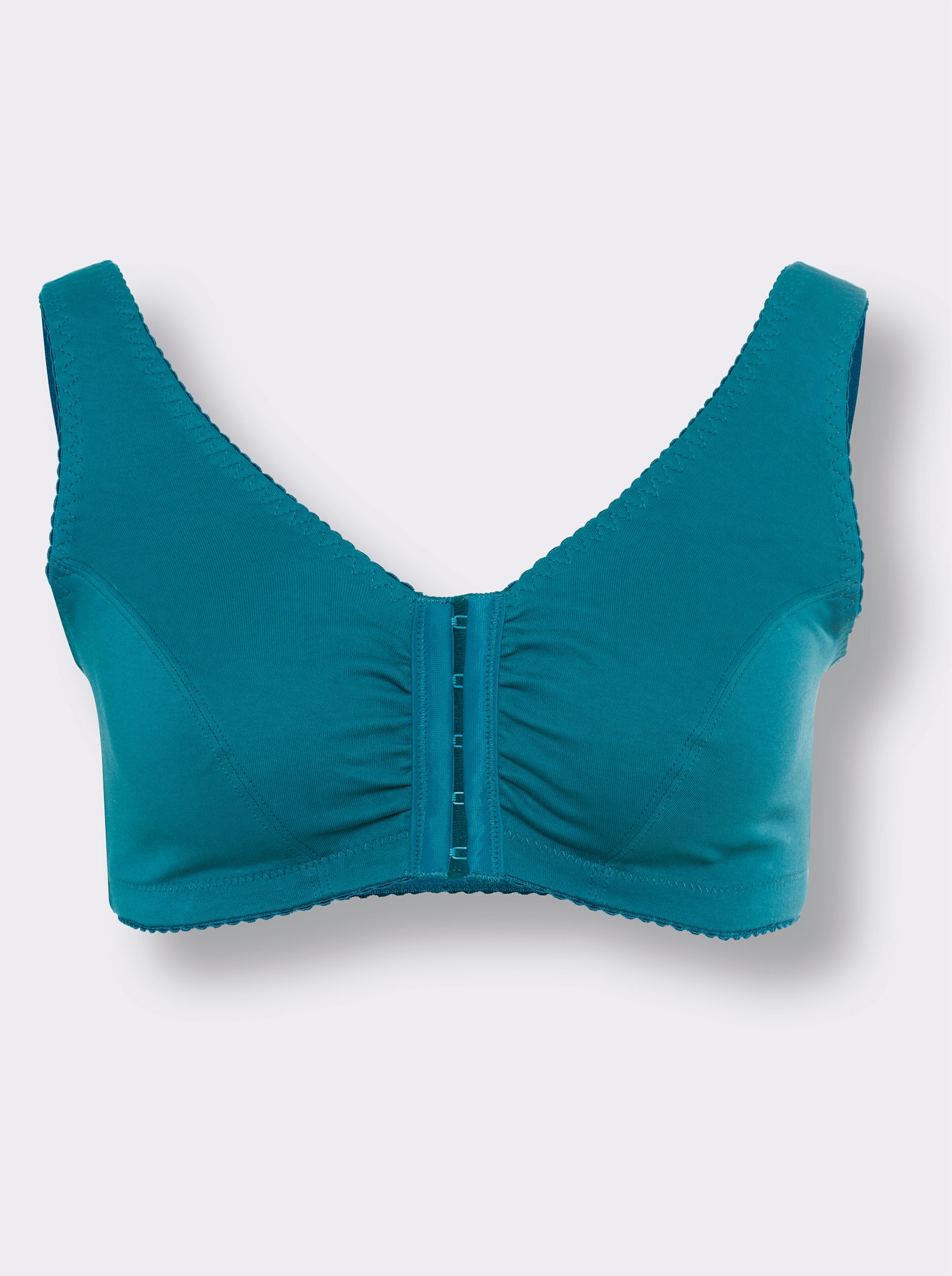 Beugelloze beha in set van 2 - aquapetrol + ivoor bedrukt