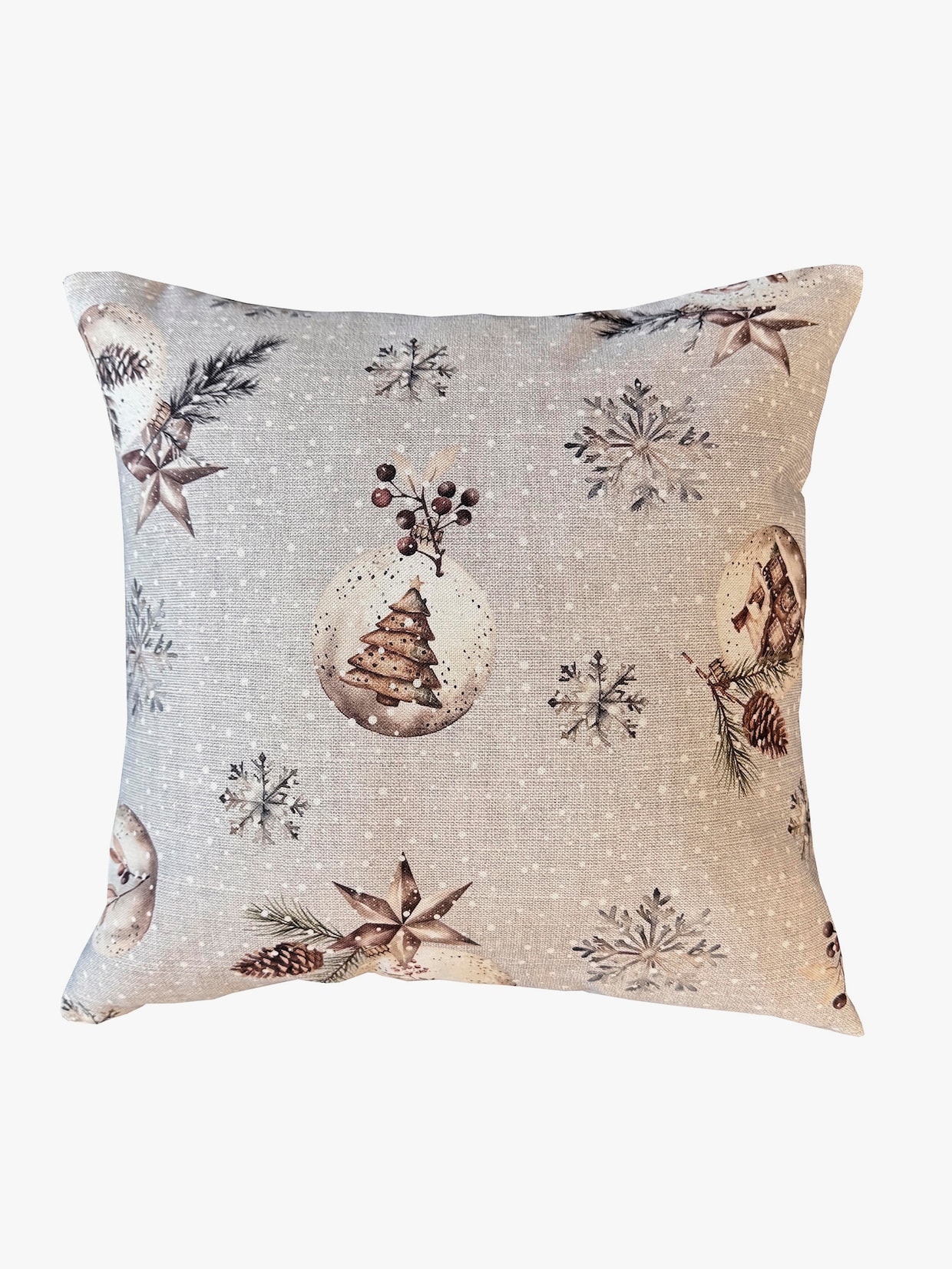 heine home Kissenhülle - grau-bedruckt