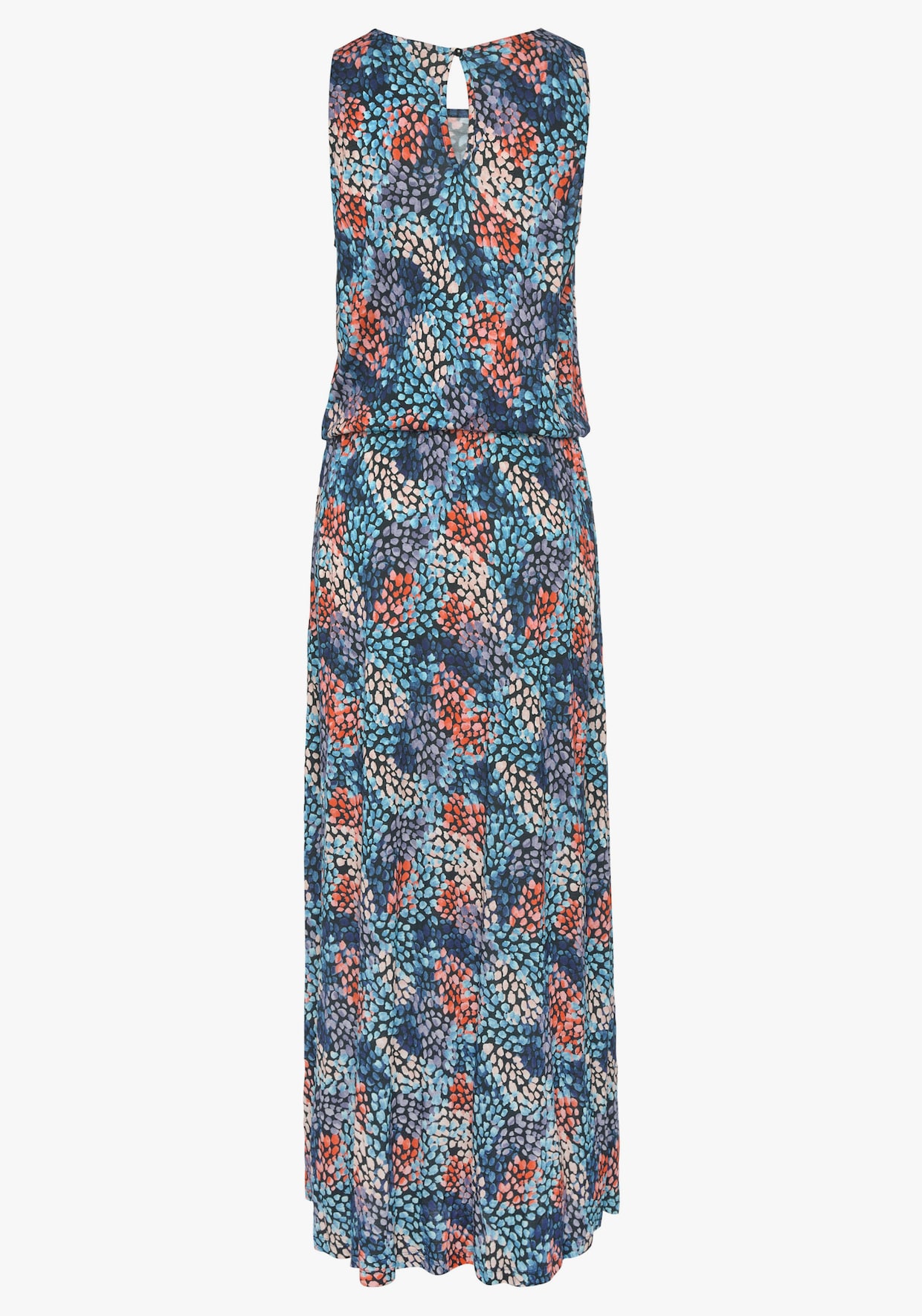 s.Oliver Robe longue - bleu-corail imprimé