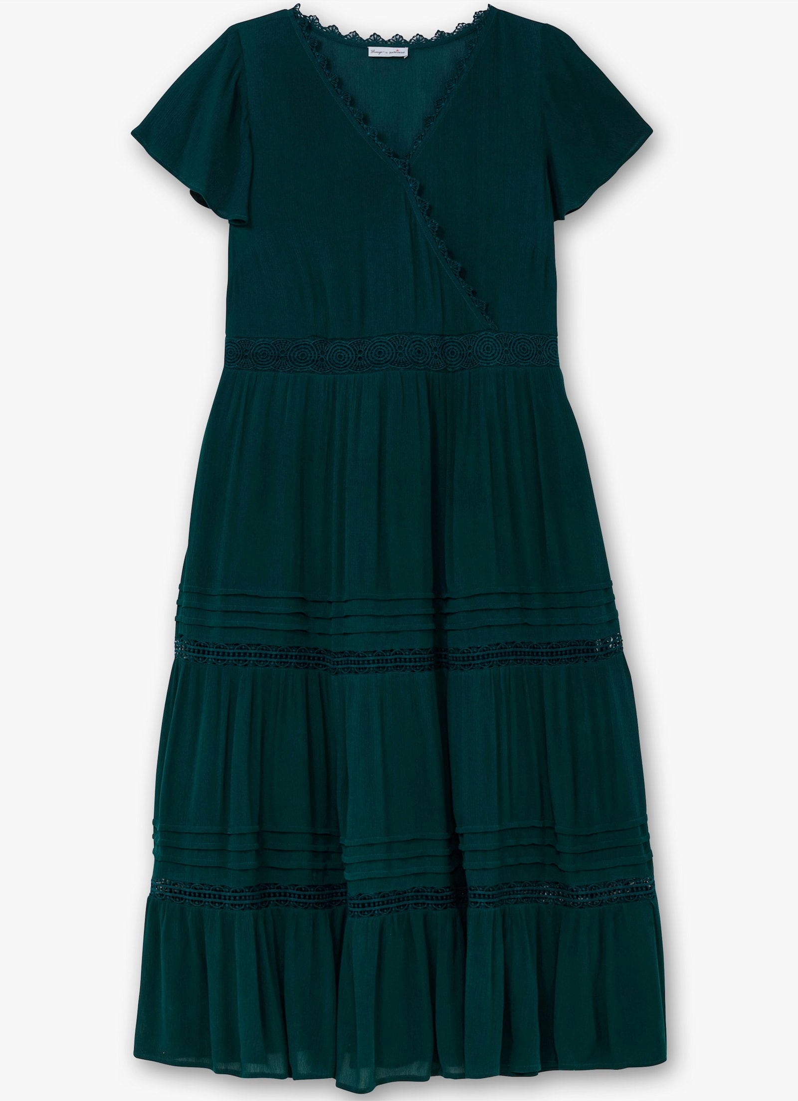 sheego by Joe Browns Maxi-jurk in wikkellook, met gelaagde volant - petrol