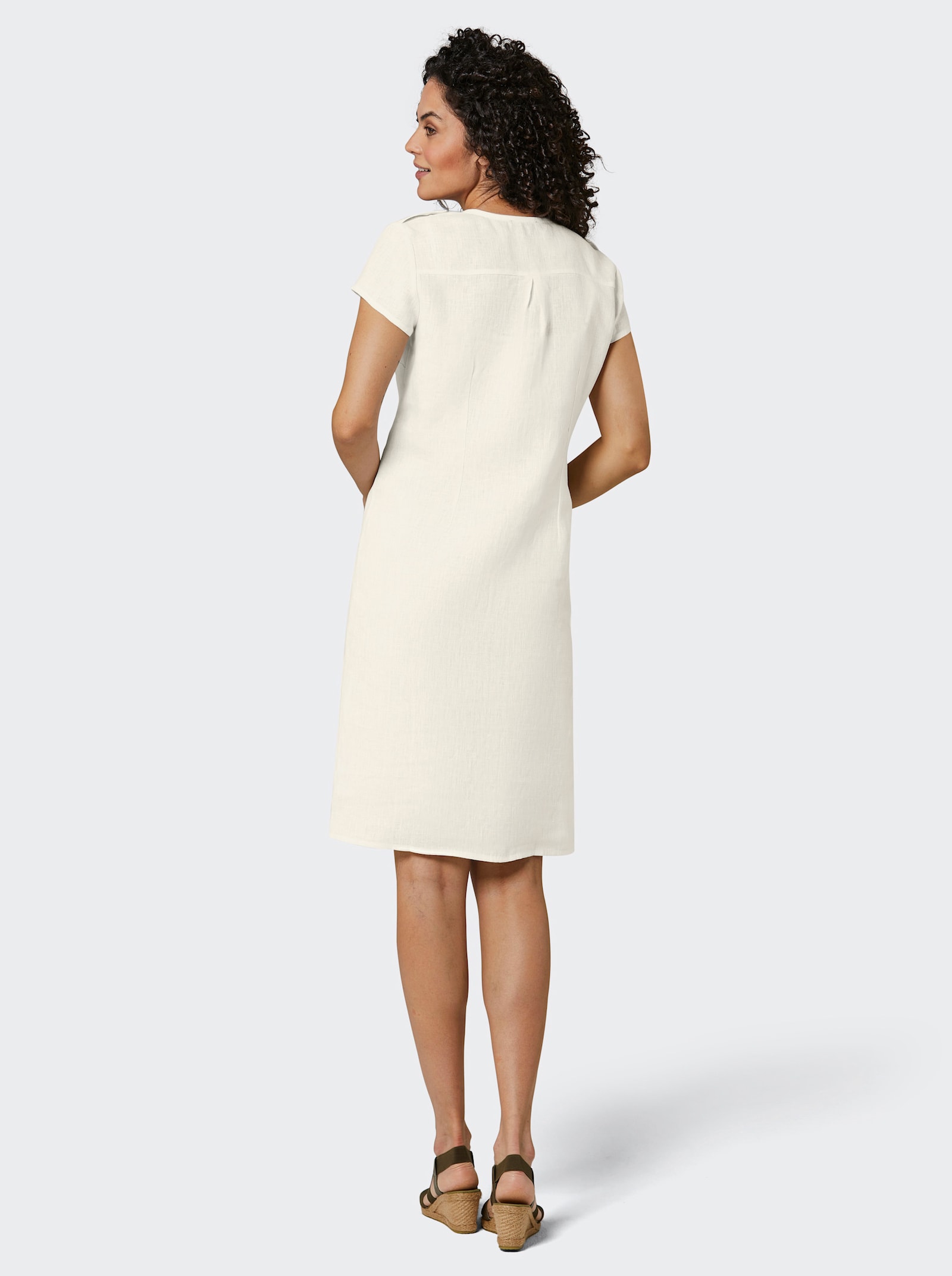 CREATION L PREMIUM Webkleid aus reinen Leinen - weiß