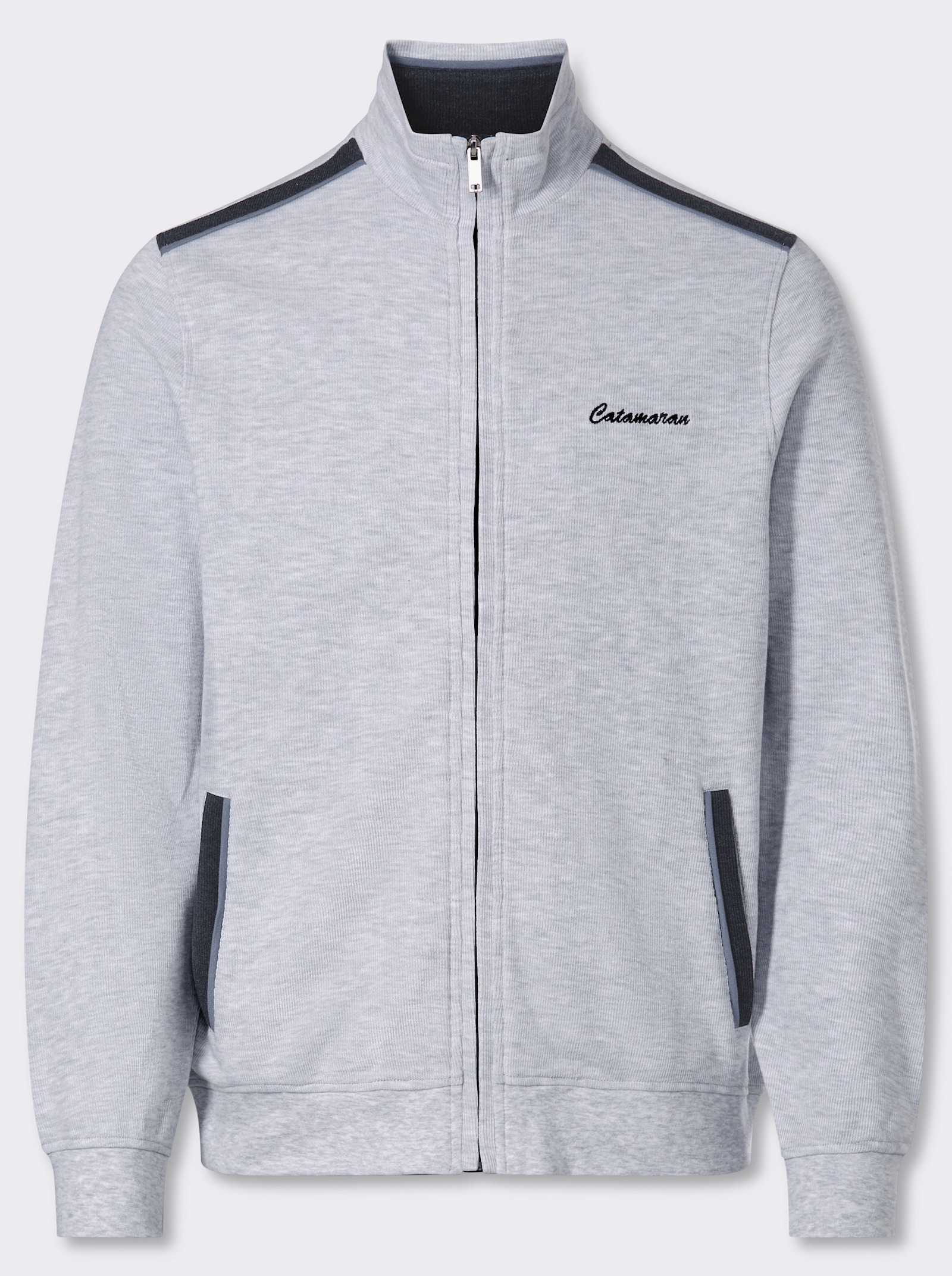 Catamaran Shirtjacke mit durchgehendem Reißverschluss - hellgrau-meliert