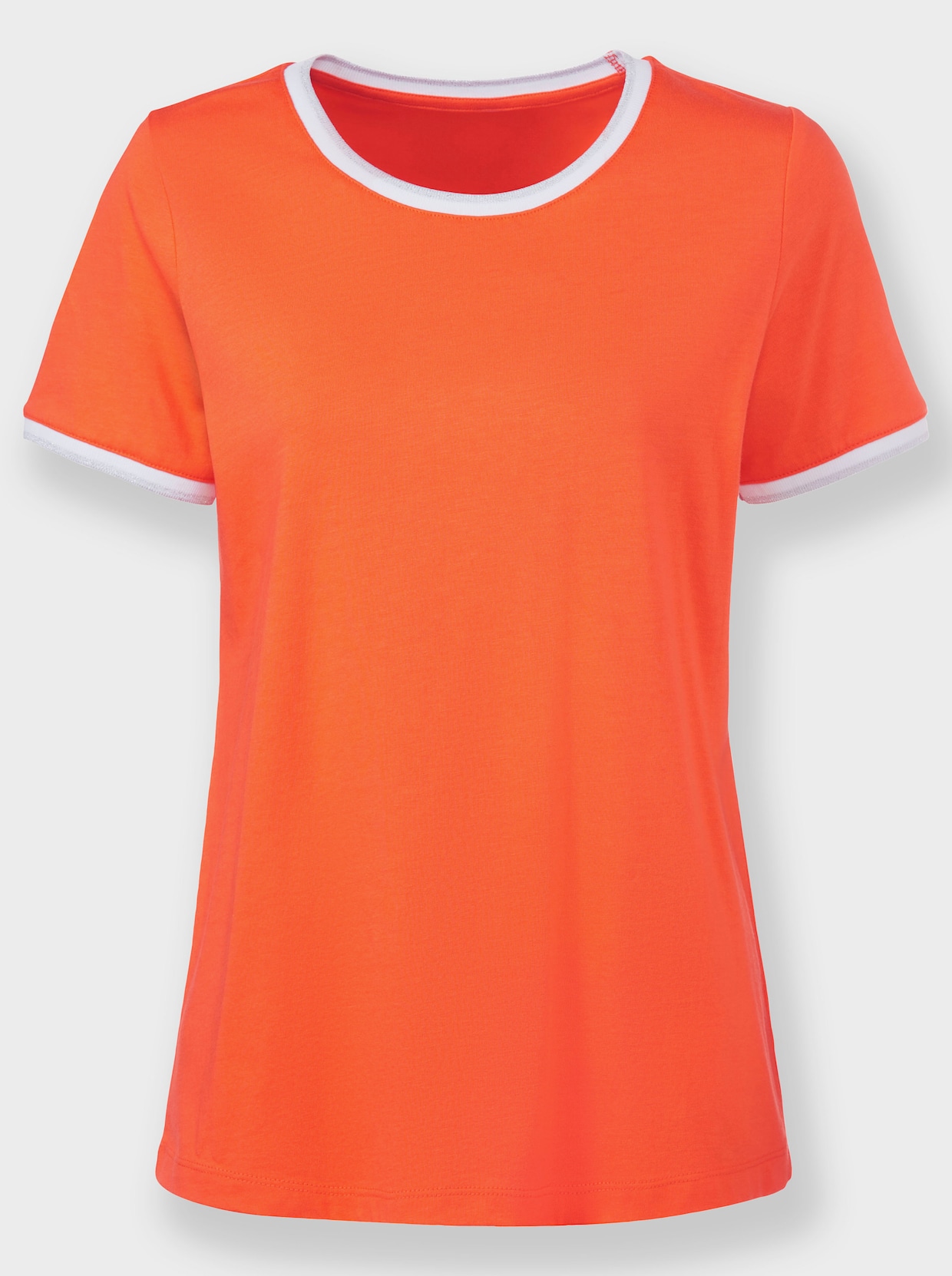 heine Kurzarmshirt - orange-weiß