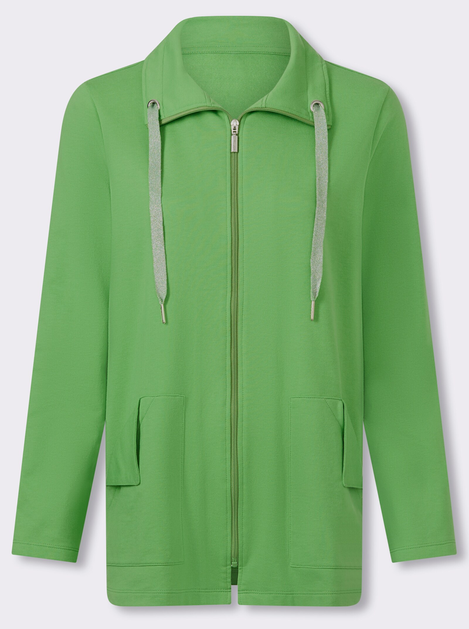 Sweatjacke mit zwei Taschen - apfel