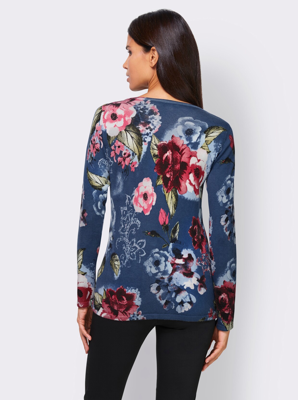 heine Druck-Pullover - jeansblau-bleu-bedruckt