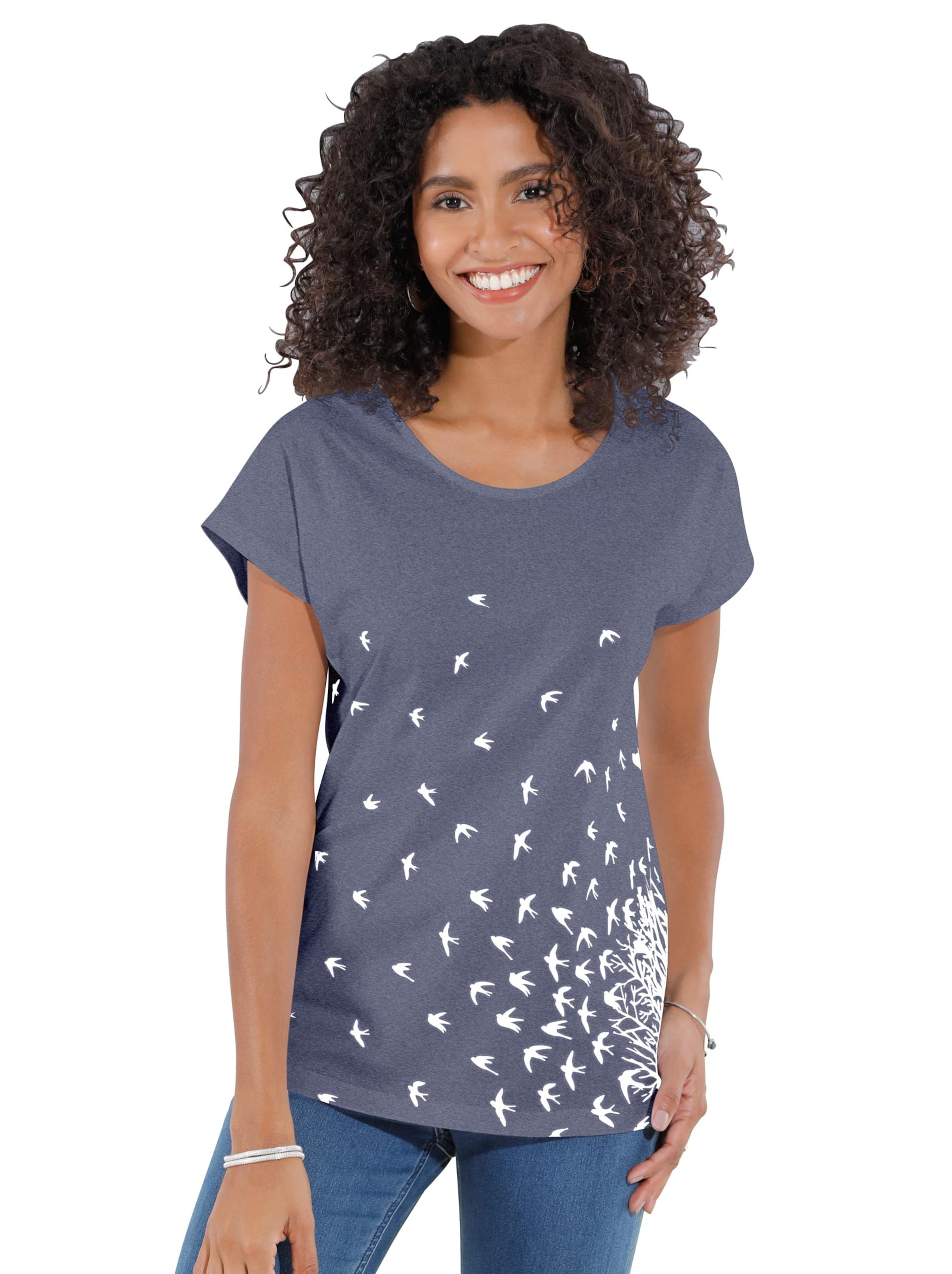 Shirt - blau-meliert