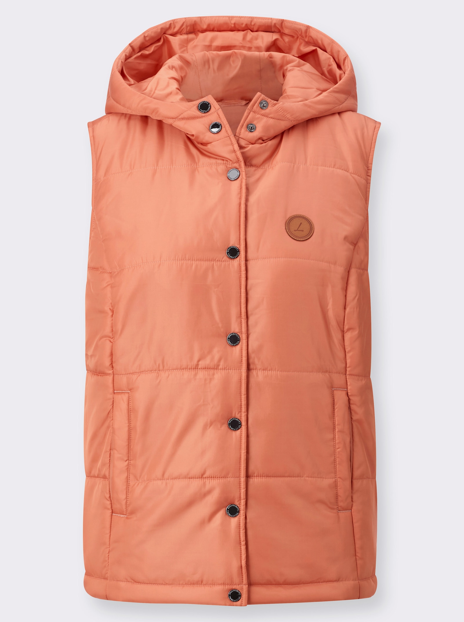 Steppweste mit Kapuze - papaya