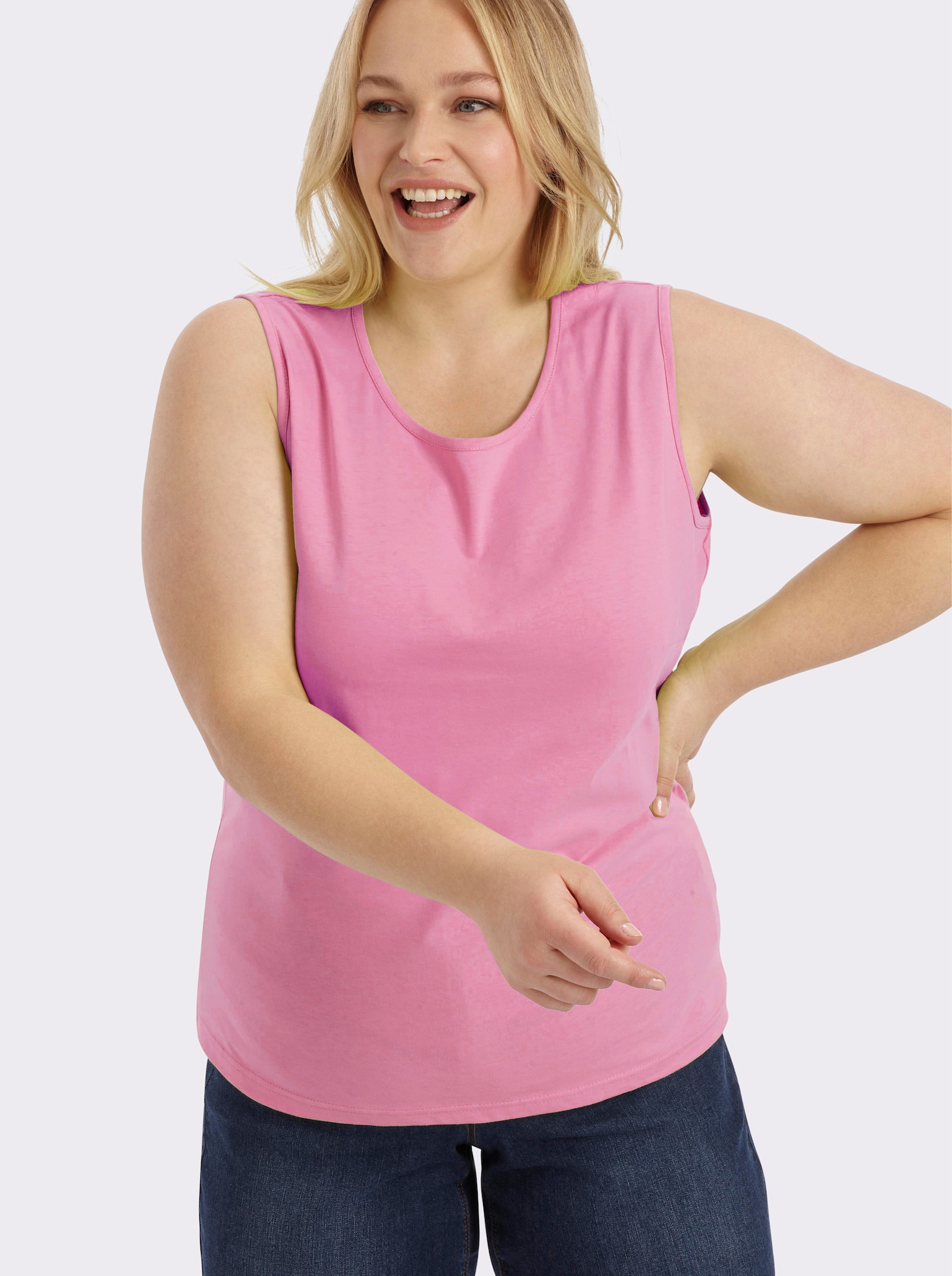 Trägertop mit Rundhals-Ausschnitt - pink