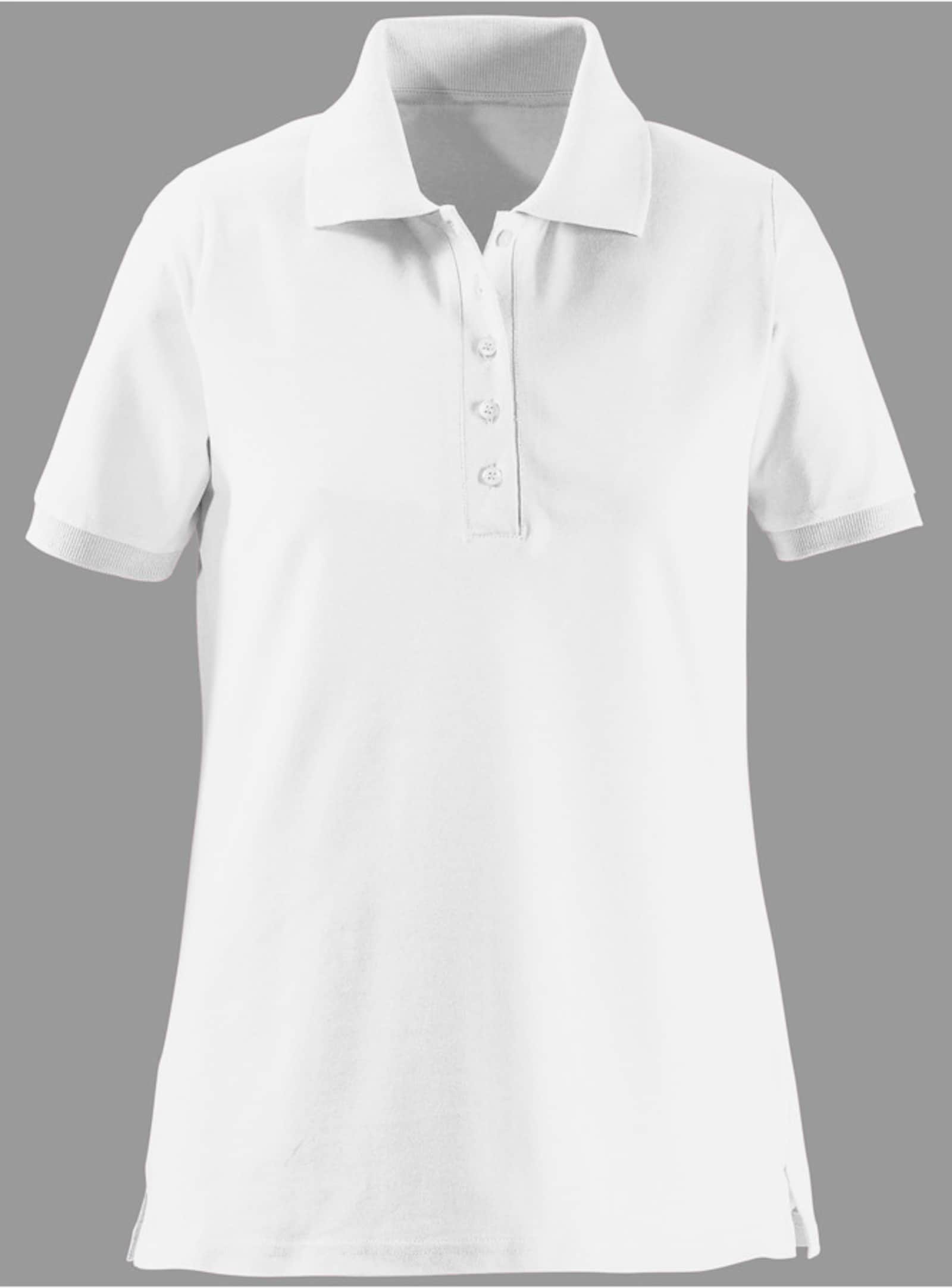 Poloshirt mit Seitenschlitzen - weiß