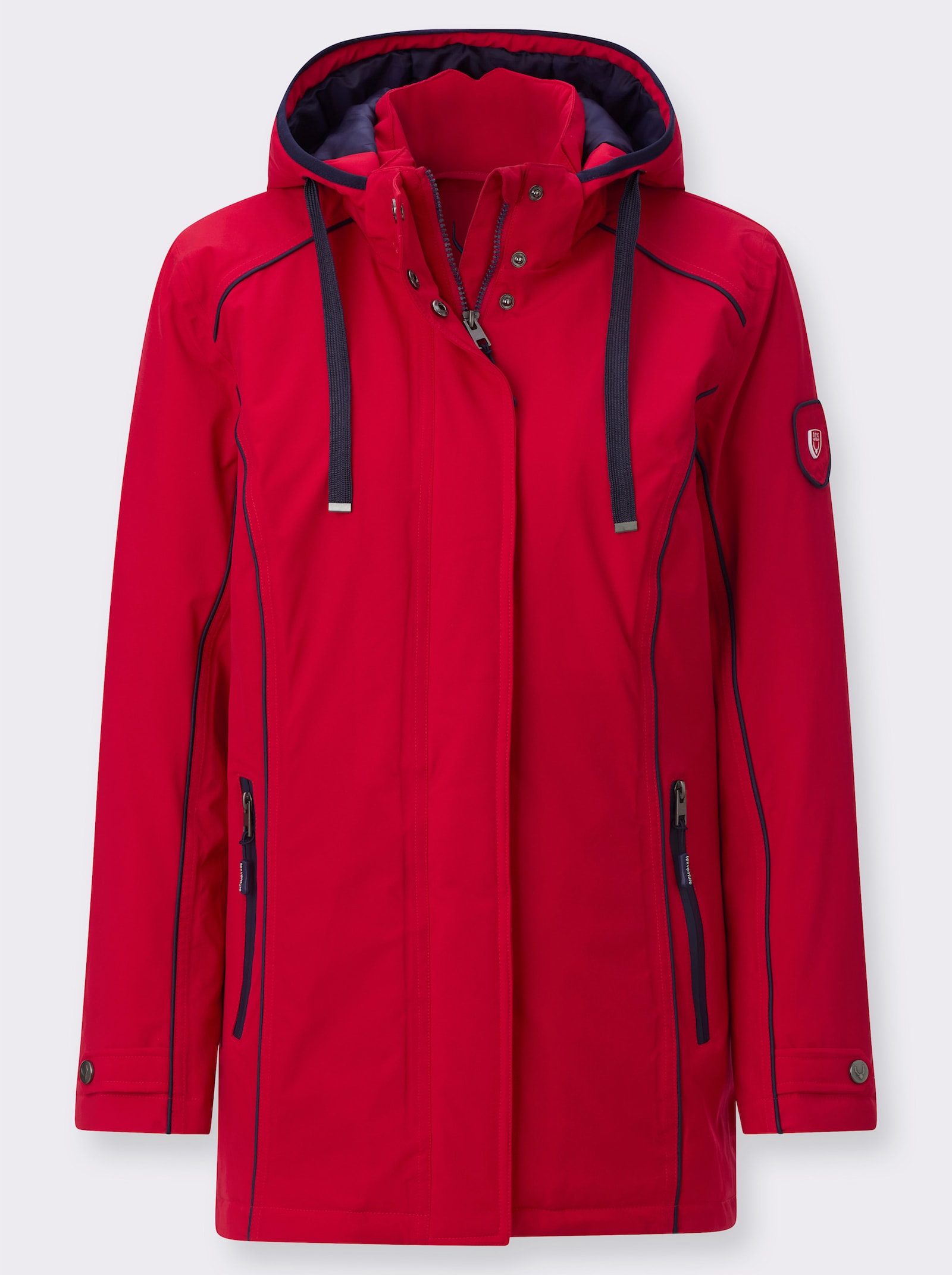 Funktionsjacke mit abnehmbarer Kapuze - rot