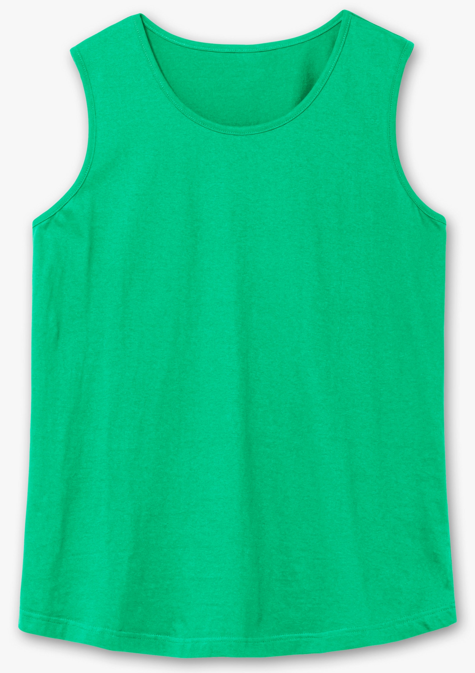 Longtop mit abgerundetem Saum - grasgrün + marine