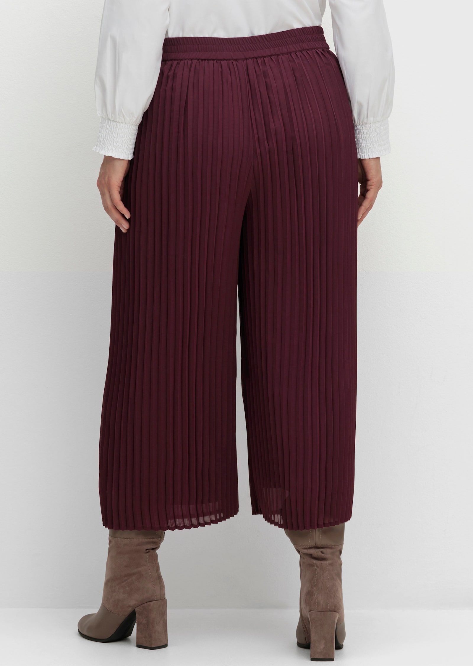 Schlupfhose in Plissee-Qualität - burgund