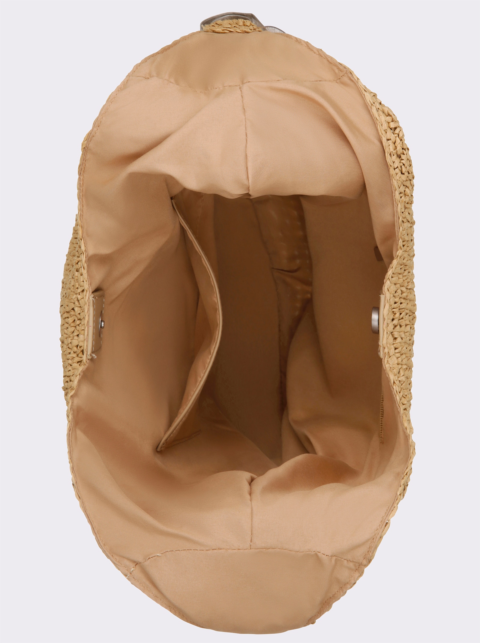 Basttasche mit Schmuckschließe - sand