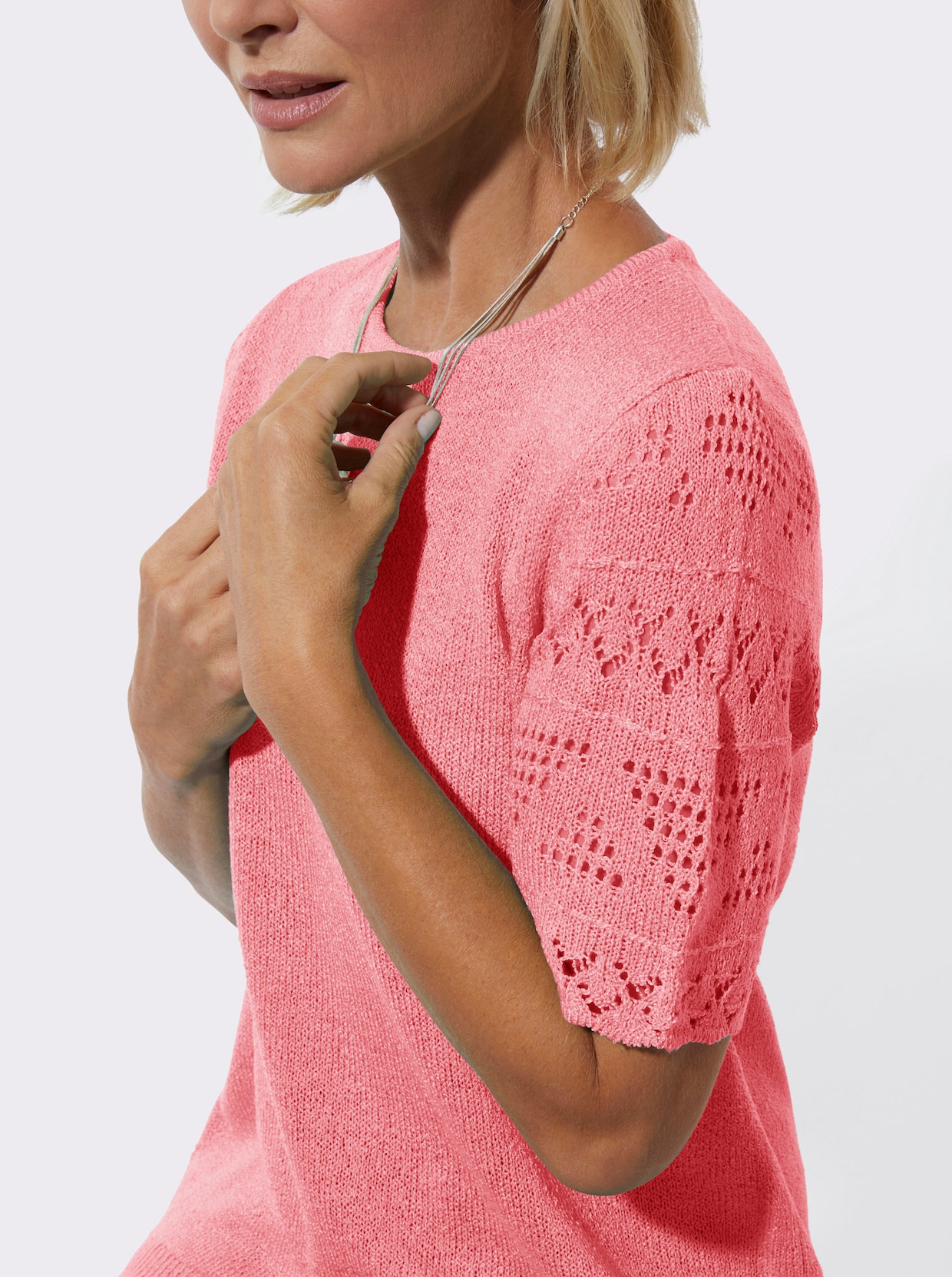 Bouclé-Pullover - flamingo