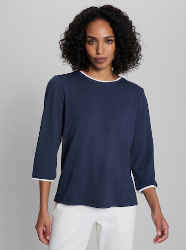 heine Langarmshirt mit Kontrast-Details - marine
