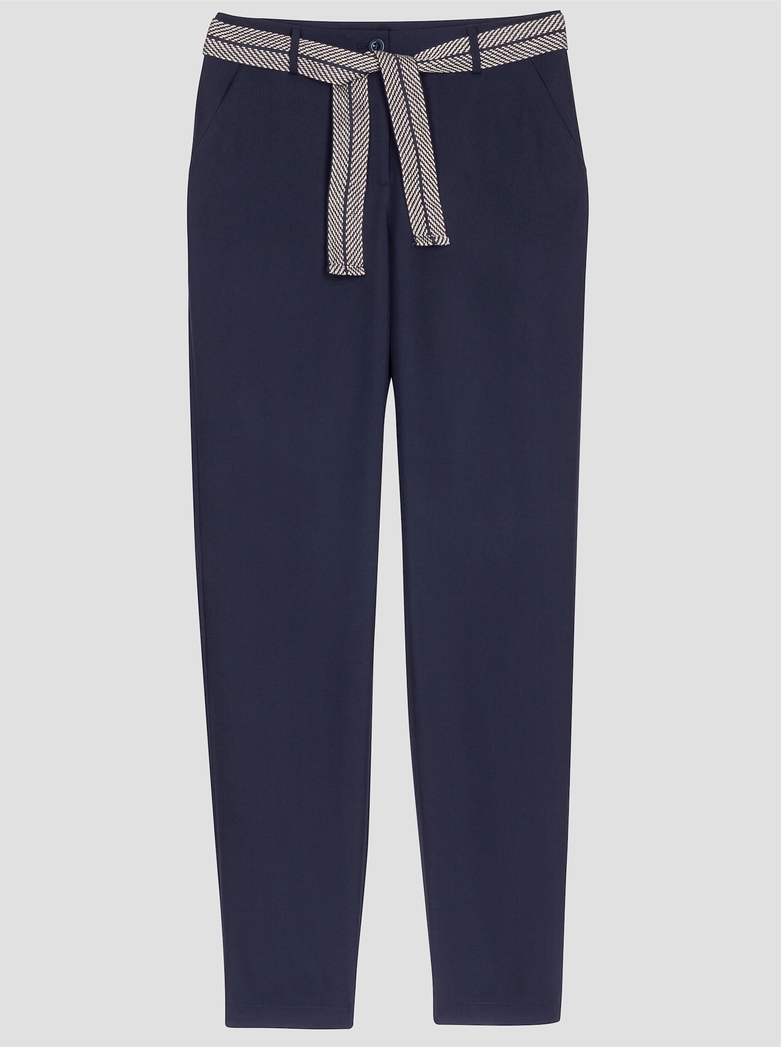 Hose mit Bindegürtel - marine