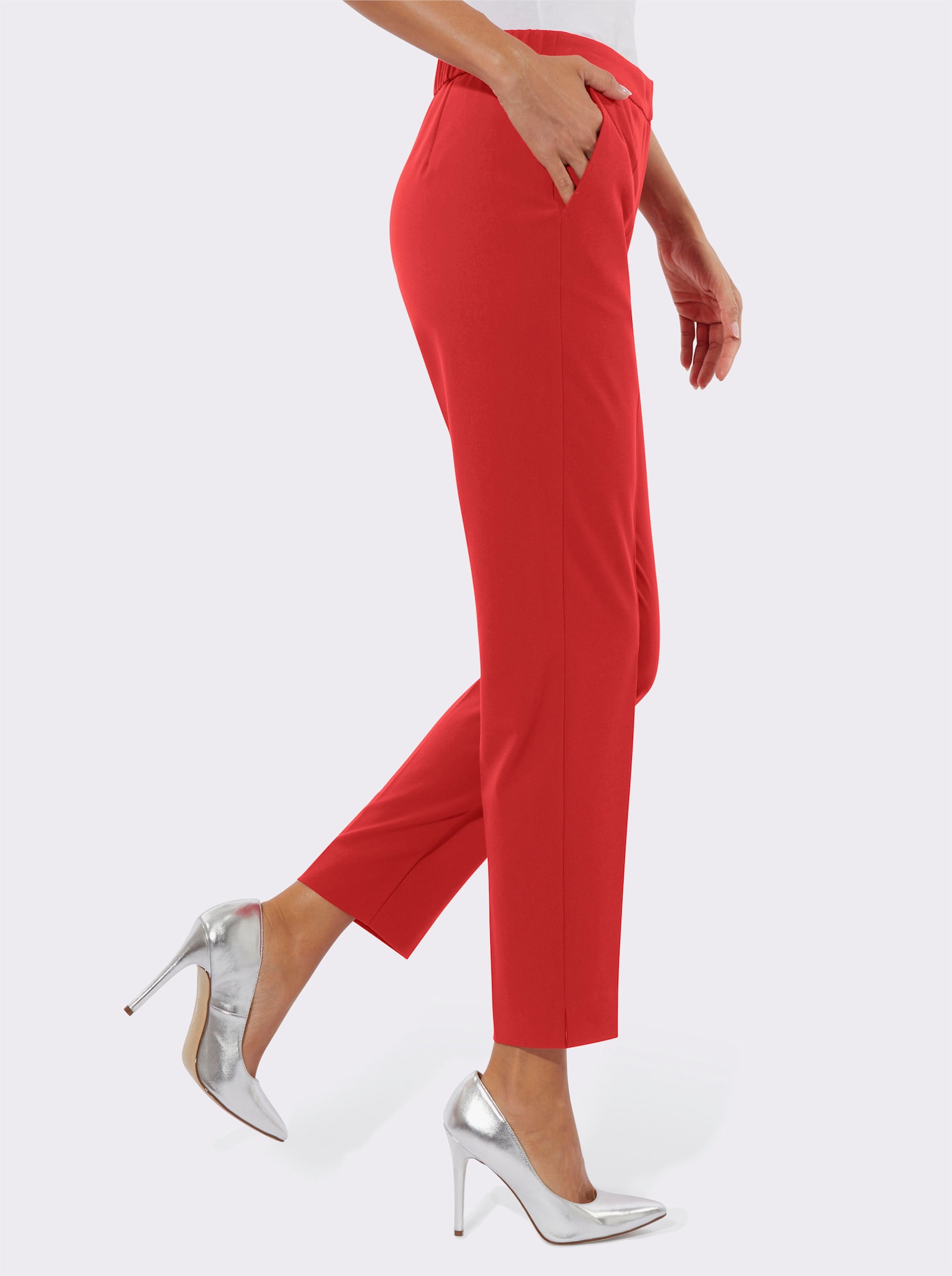  Anzughose mit Bügelfalten, knitterarm - rot