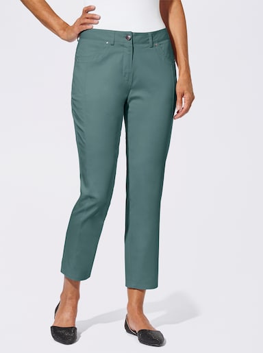 7/8-Jeans mit optisch streckenden Nähten - jadegrün