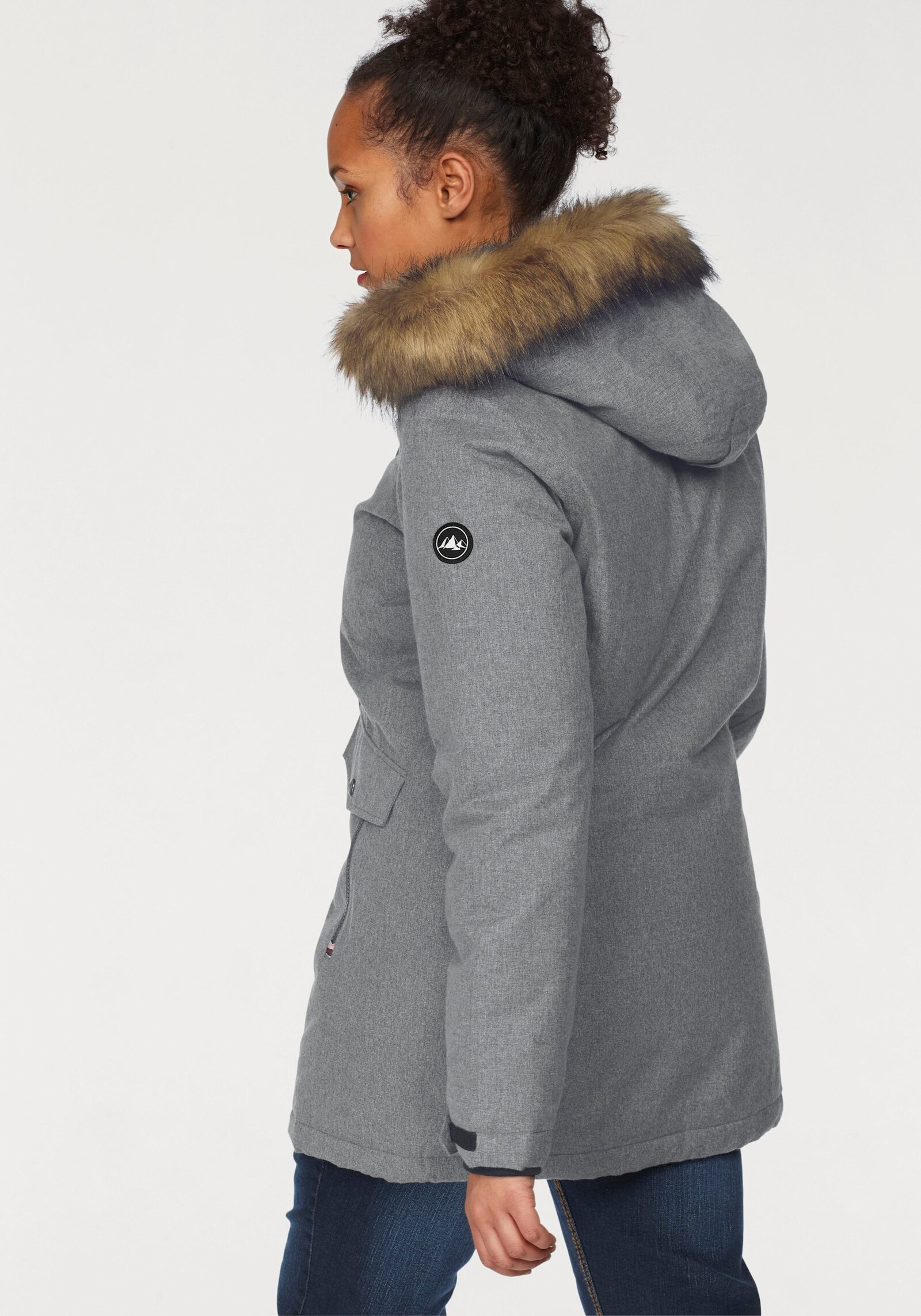 Polarino Funktionsparka - grau-meliert