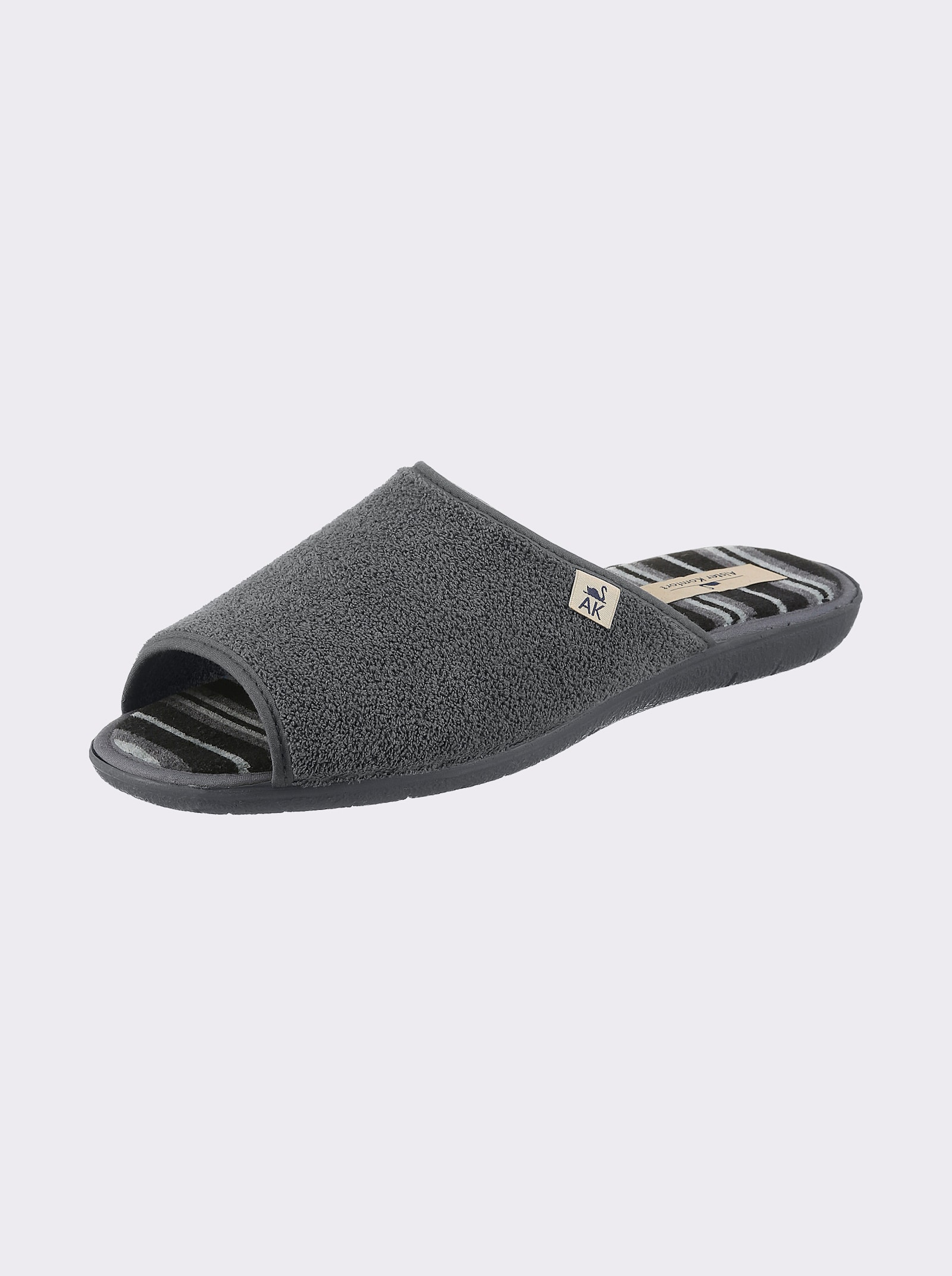 Pantoffel in Textil-Qualität - grau