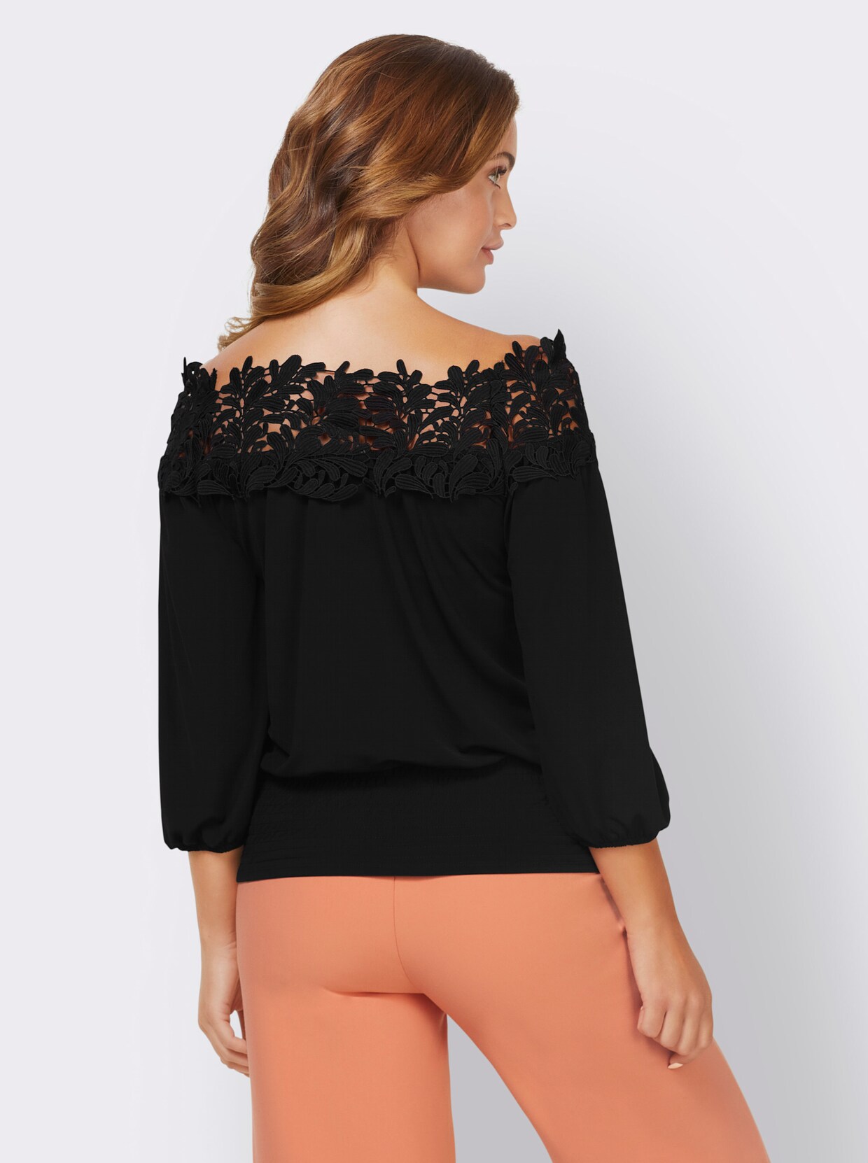 heine Carmenshirt - zwart