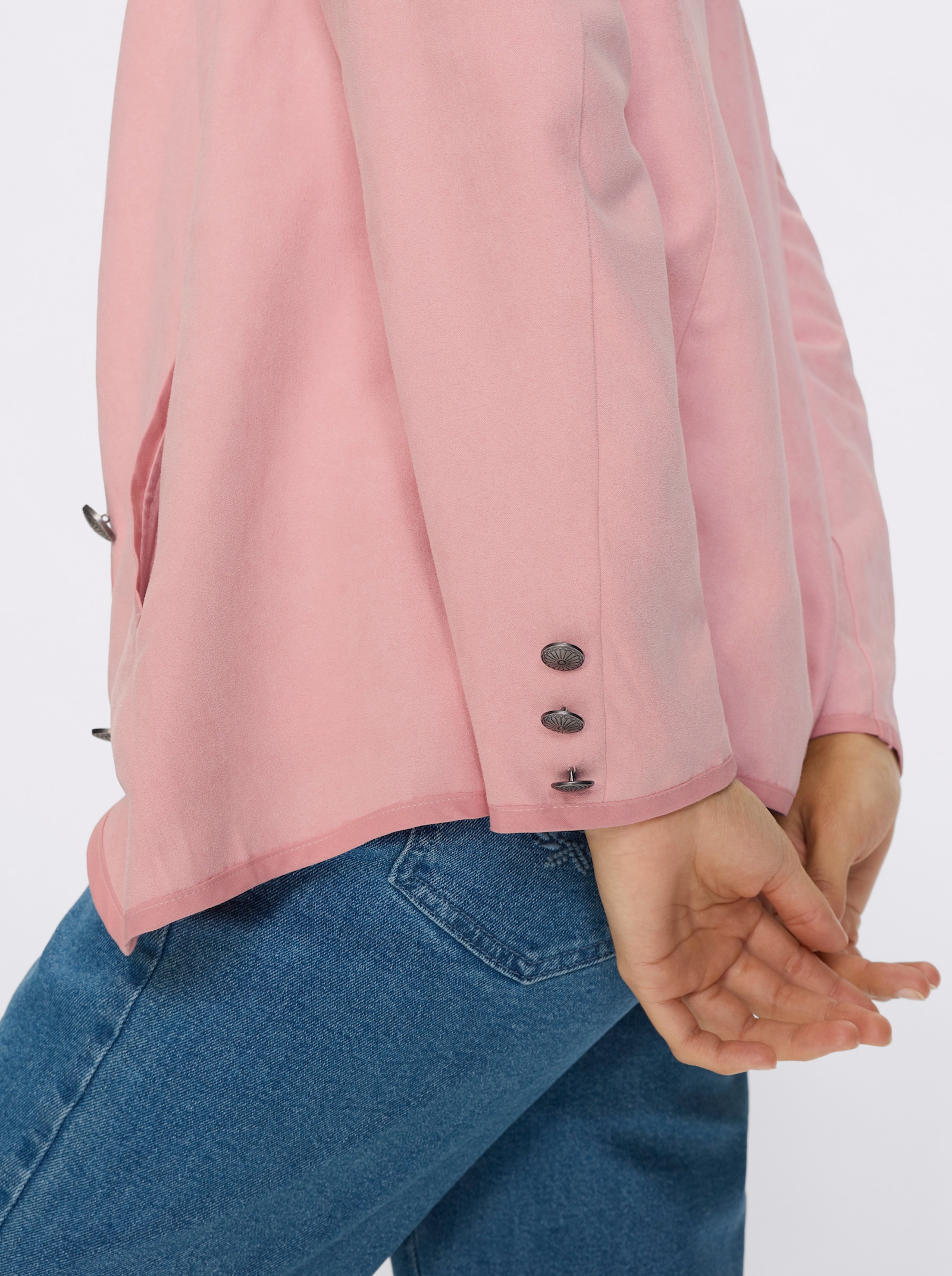 Broderad jacka med kontrastpasspoal - hortensia