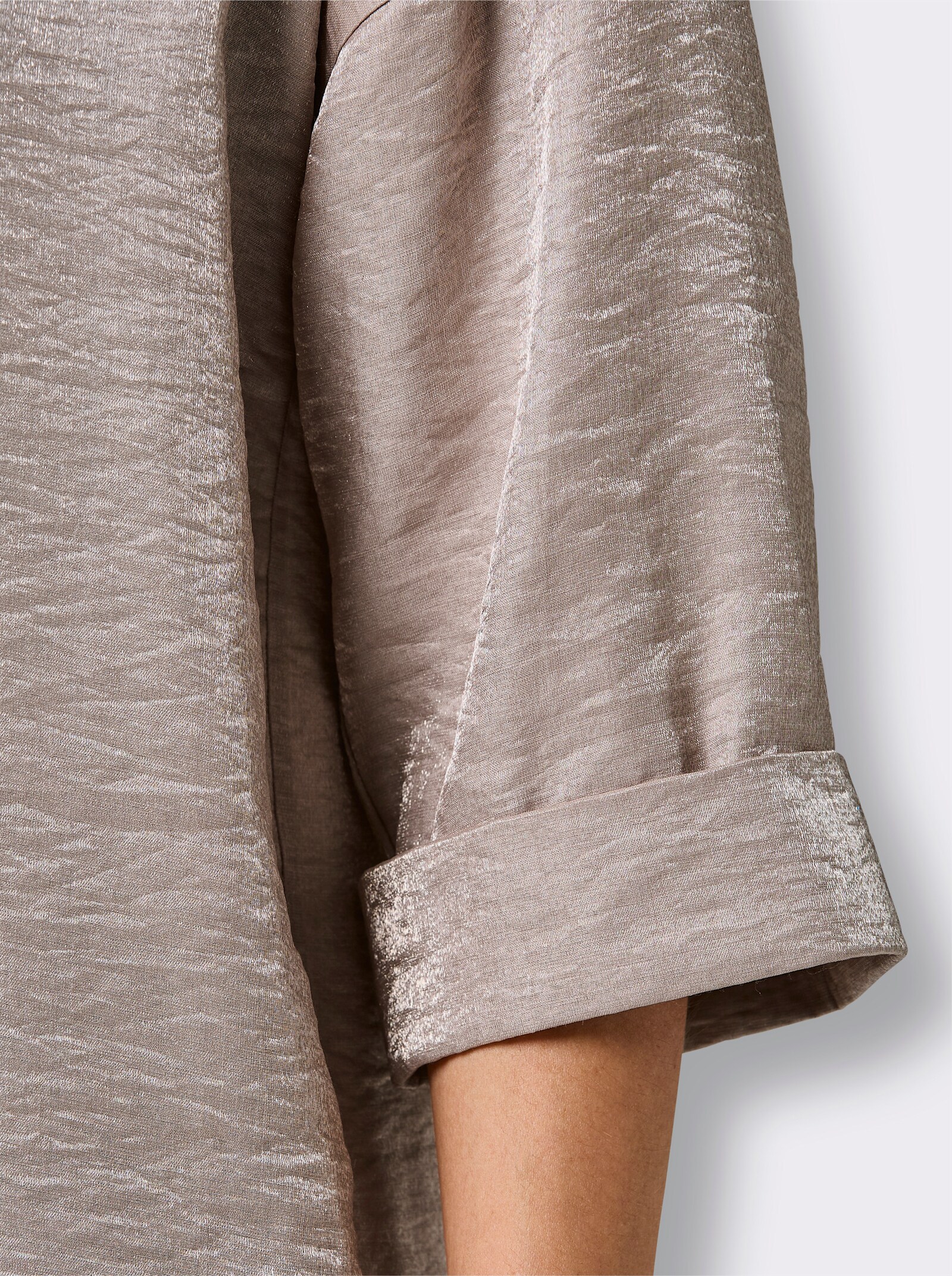 CREATION L PREMIUM Longbluse mit hohen Seitenschlitzen - sesam