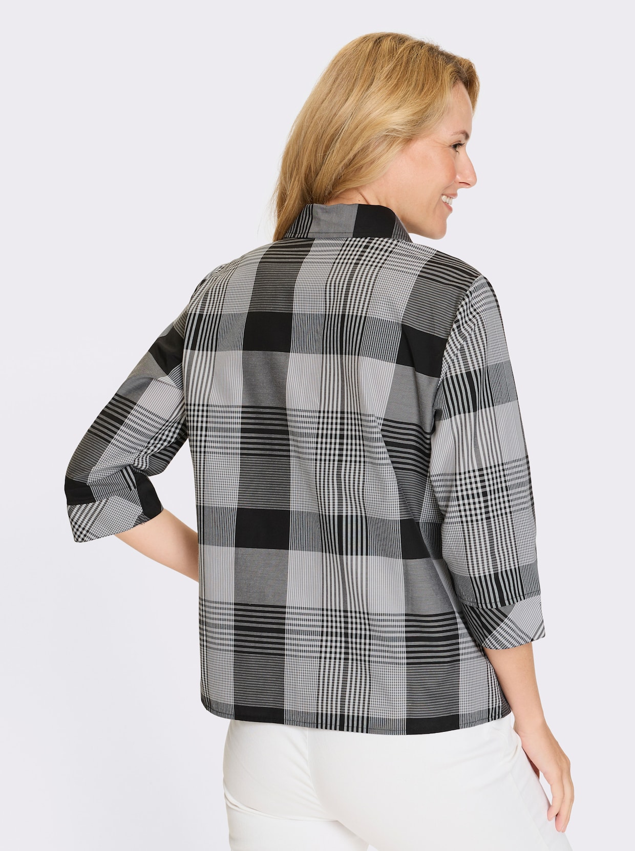 Karobluse - schwarz-weiß-kariert