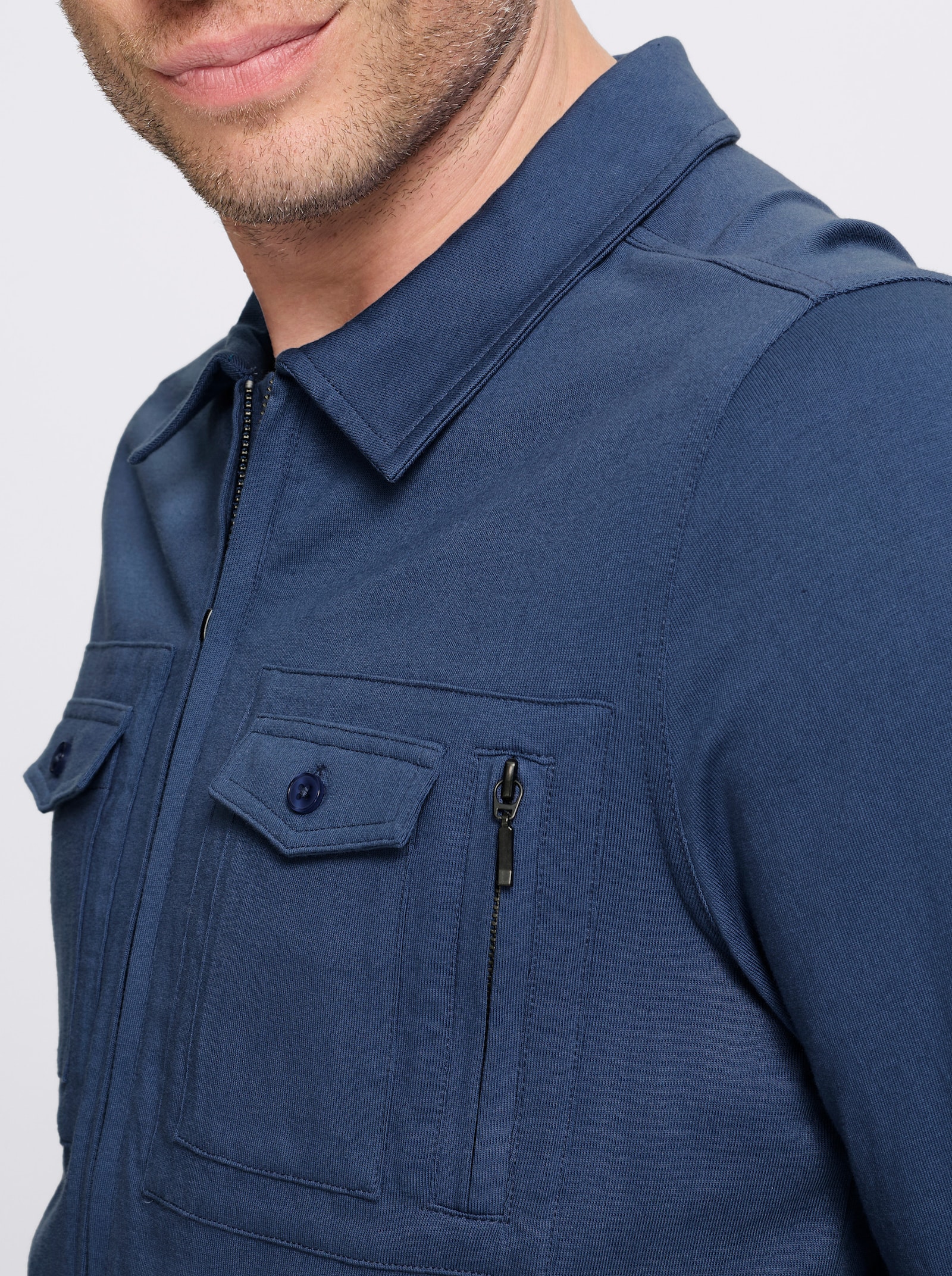 Marco Donati Shirtjacke mit praktischen Taschen - jeansblau