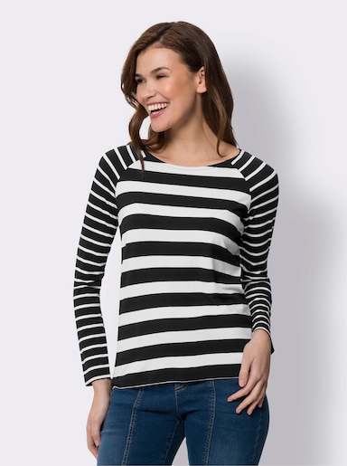 heine Langarmshirt im Streifendessin - schwarz-ecru-gestreift